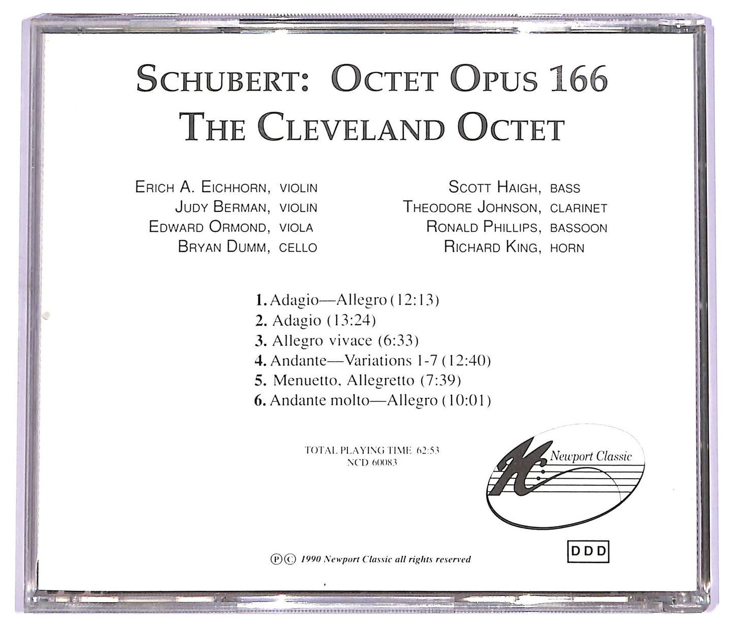 EBOND Schubert - Octet Opus 166 the Cleveland Octet CD CD063619