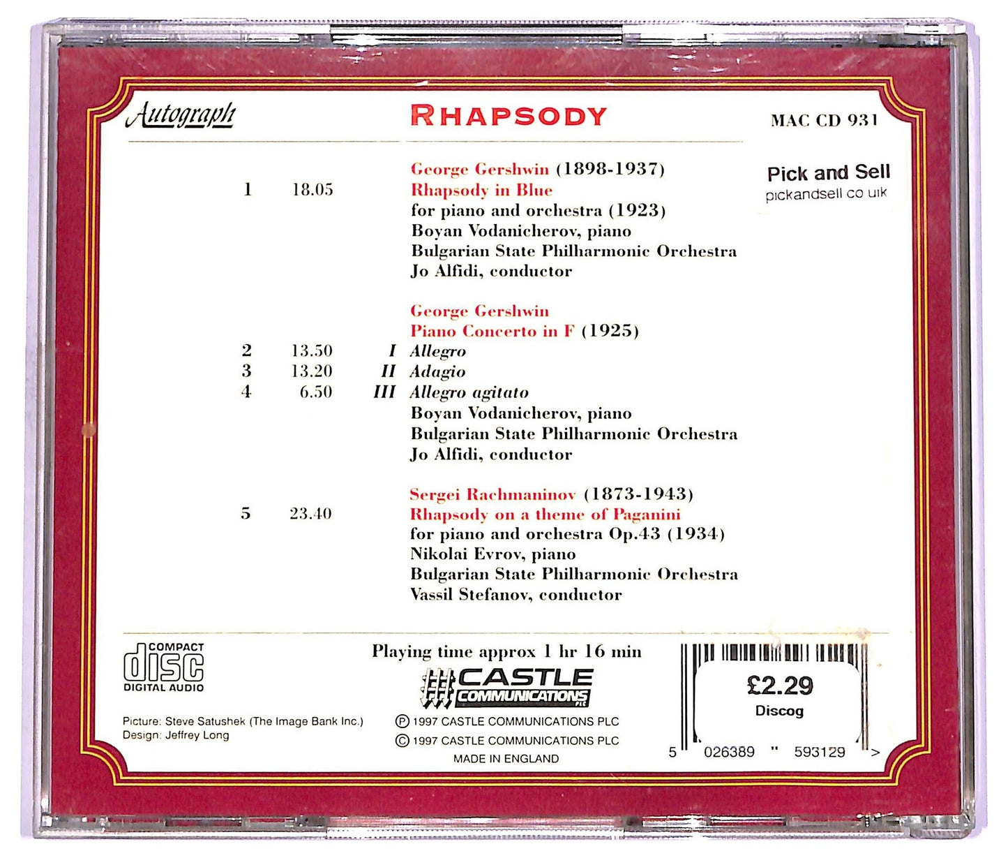 EBOND Phapsody - Rhapsody in bld piano conceto CD CD063655