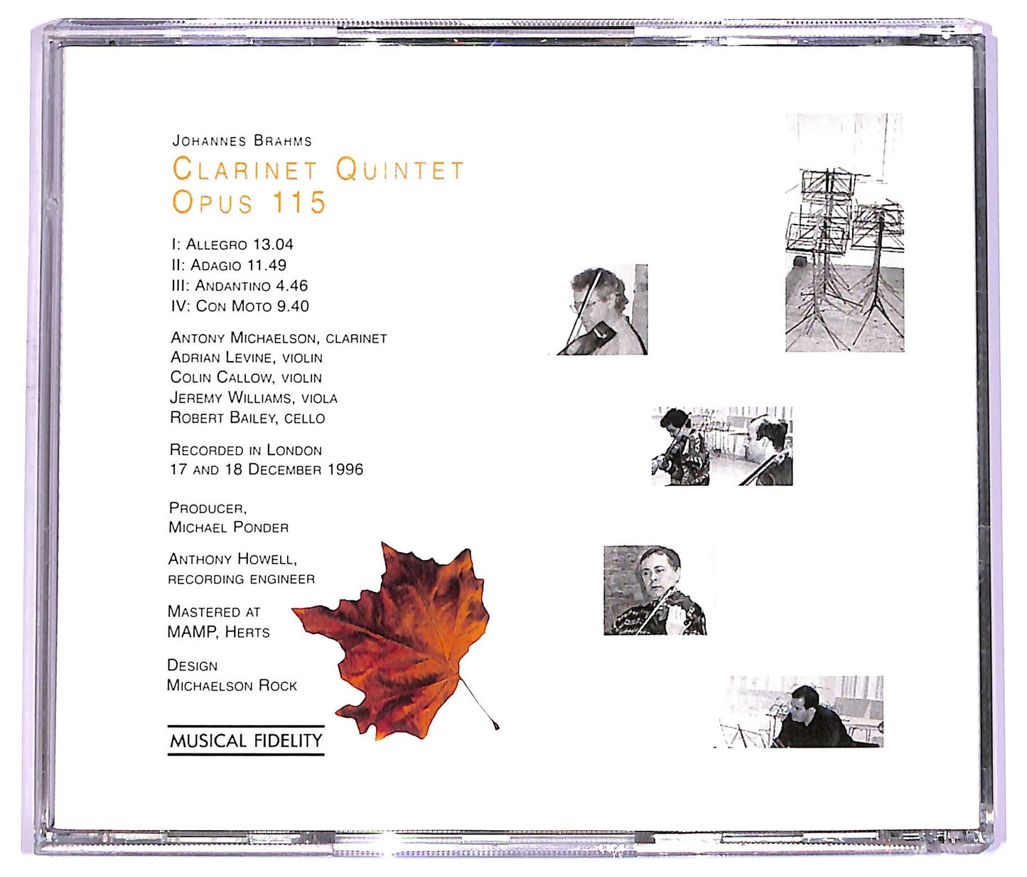 EBOND Johannes Brahms , Antony Michaelson - Clarinet Quintet Opus 115 CD CD063662