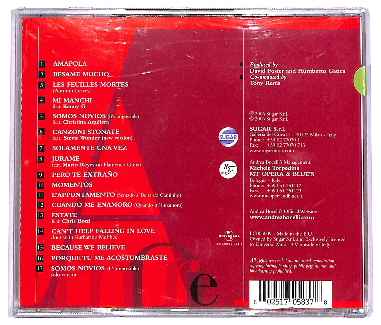 EBOND Andrea Bocelli - Amore CD CD063713