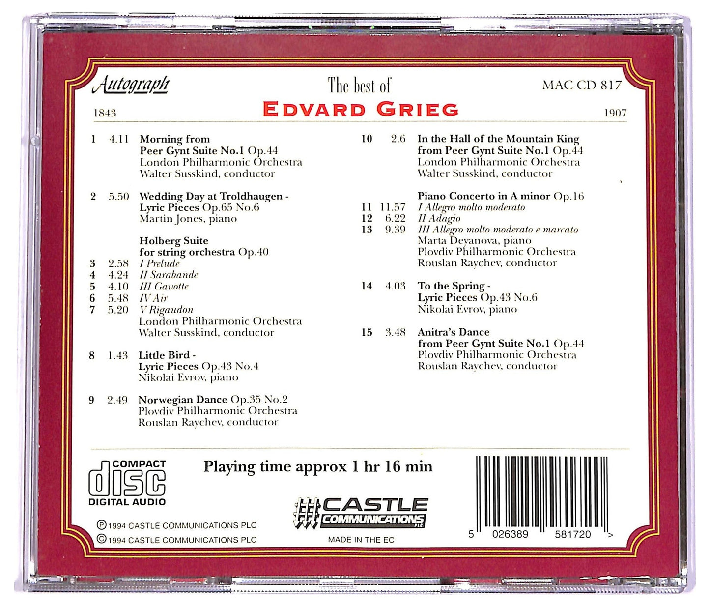 EBOND Various - The best of Edvard Grieg CD CD063717