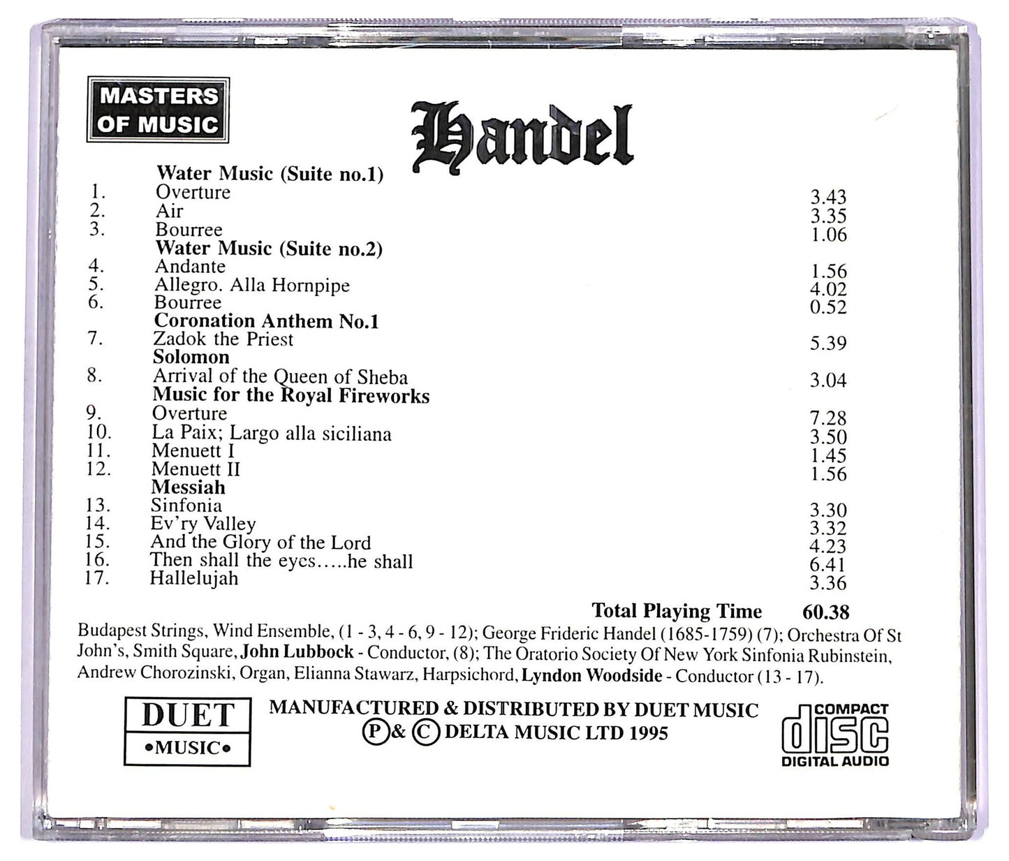 EBOND Handel - Water Music Suite no.1 CD CD063718