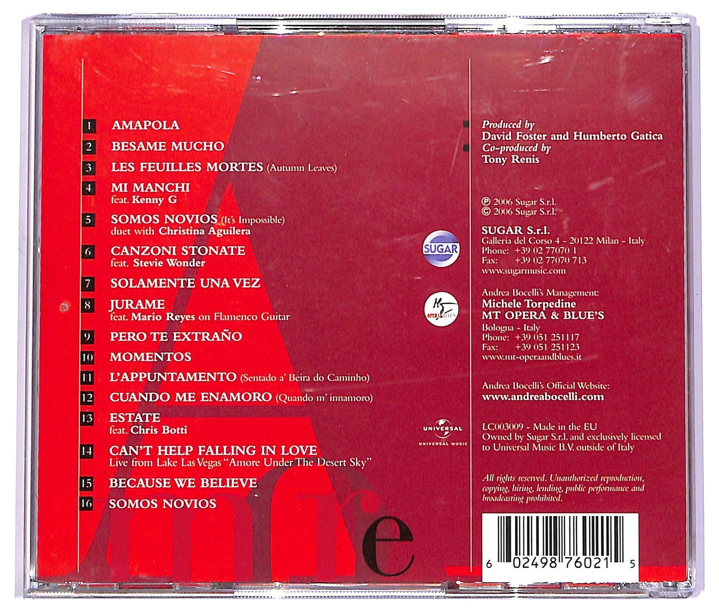 EBOND Andrea Bocelli - Amore CD CD063724