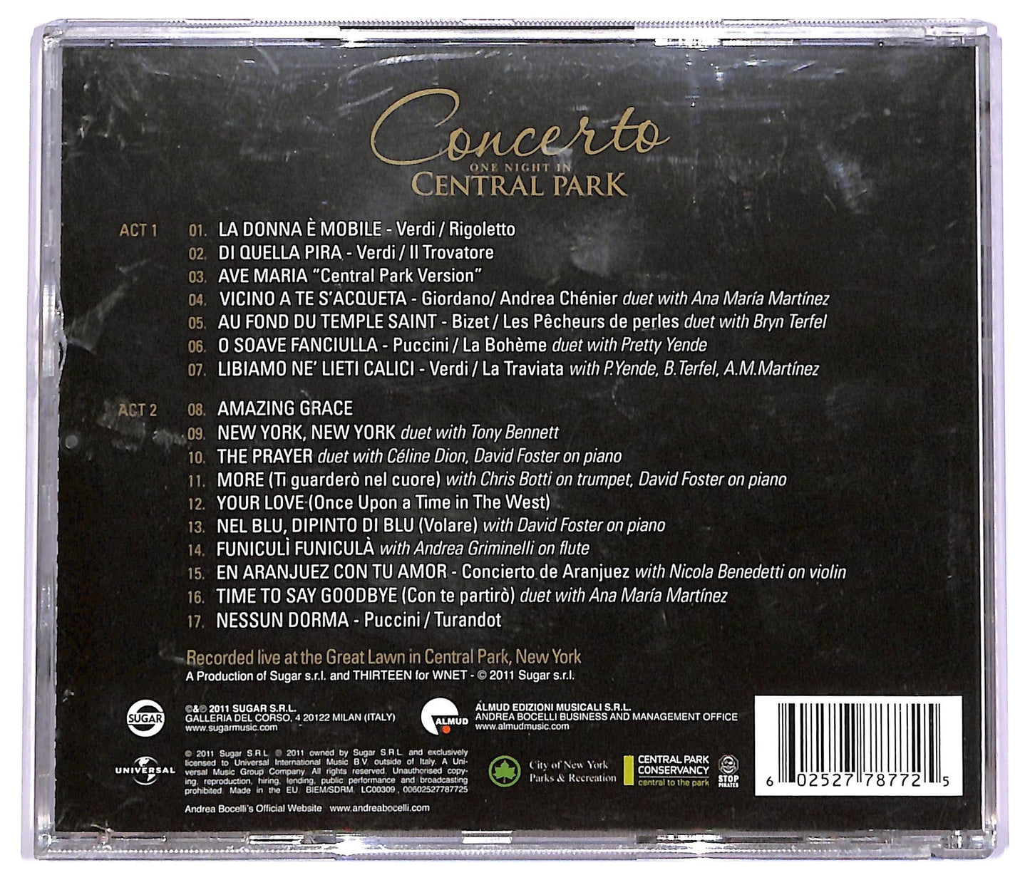 EBOND Andrea Bocelli - Concerto: One Night In Central Park CD CD063726