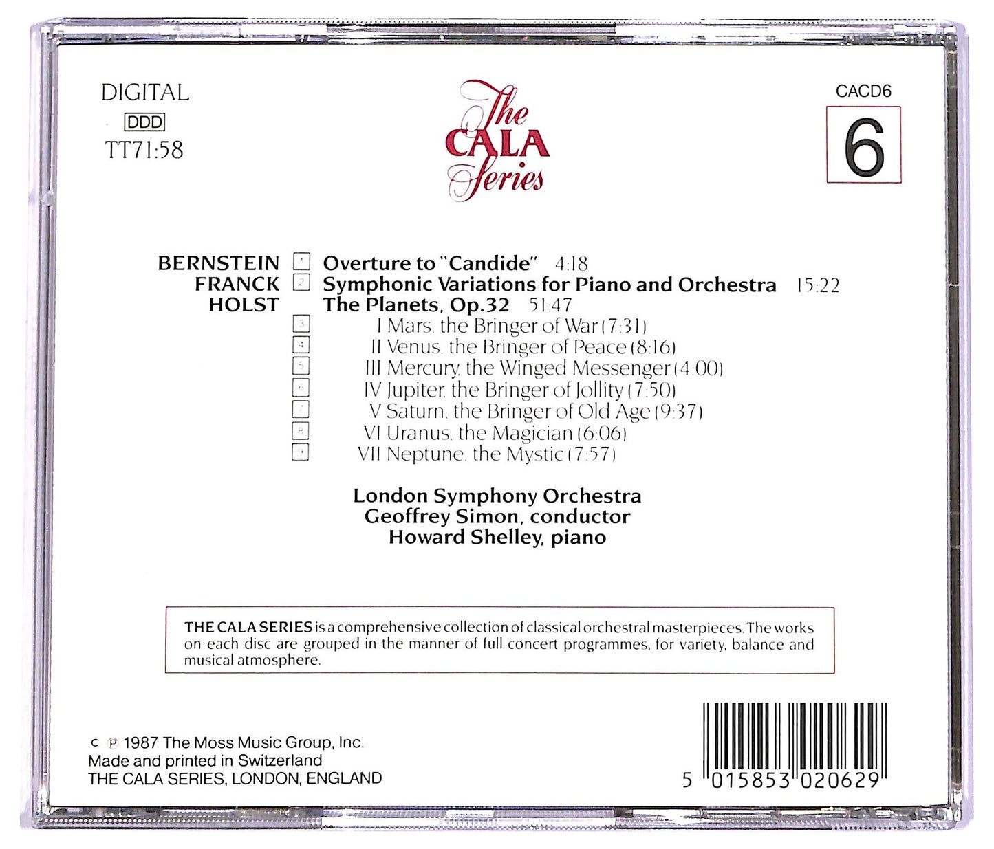 EBOND The Cala Series, Volume 6 - Geoffrey Simon CD CD063735