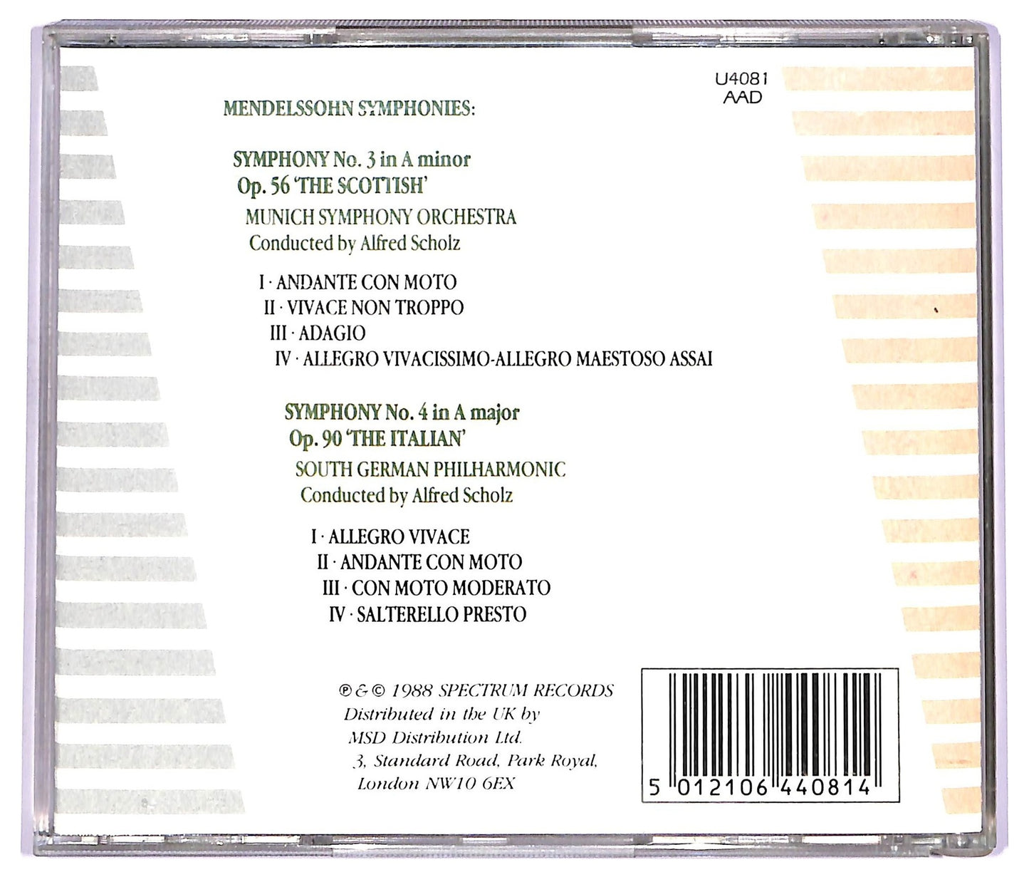 EBOND Mendelssohn - Symphonies No. 3 In A Minor Op. 56 The Scottish' No.4 op 90 CD CD063736