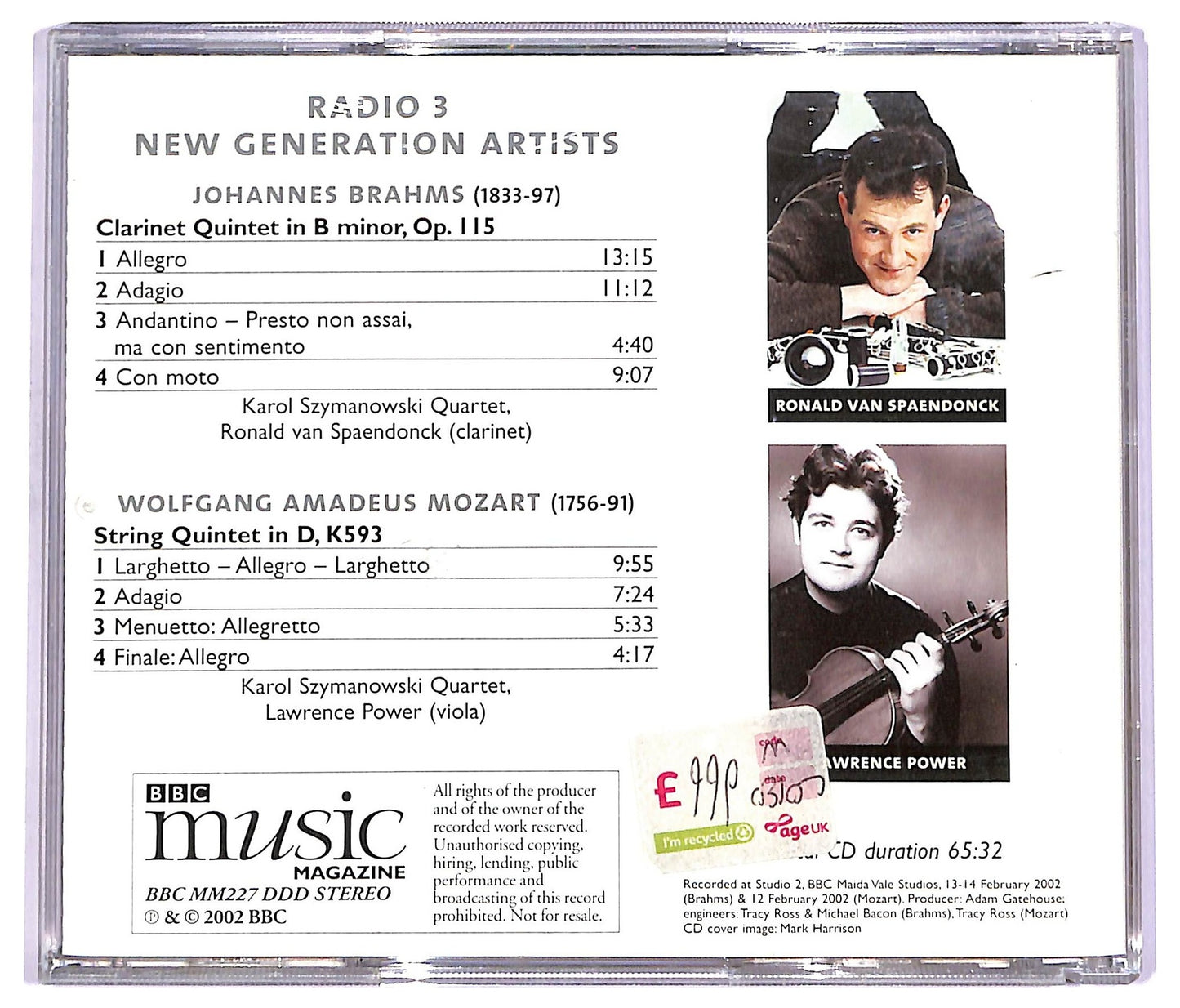 EBOND Brahms & Mozart - Karol Szymanowski Quartet - Quintets CD CD063742