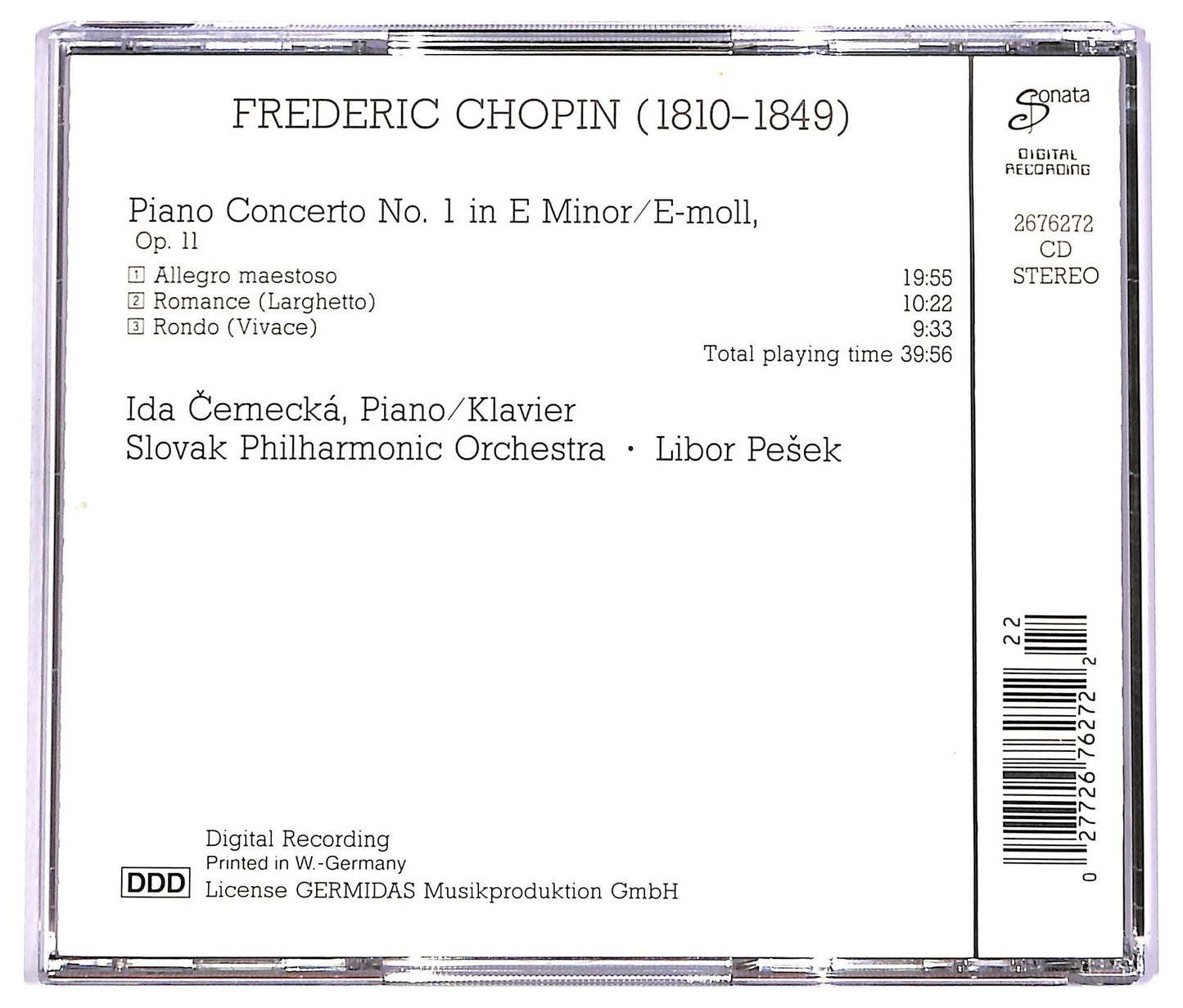EBOND Frederic Chopin - Piano Concerto No. 1 In E Minor, Op. 11 CD CD063745