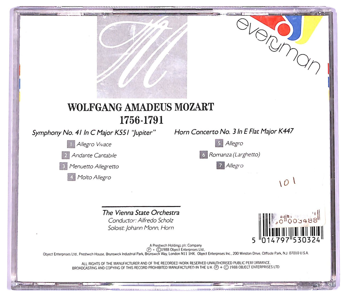 EBOND Mozart - Symphony No.41 Jupiter Horn Concerto No.3 CD CD063839