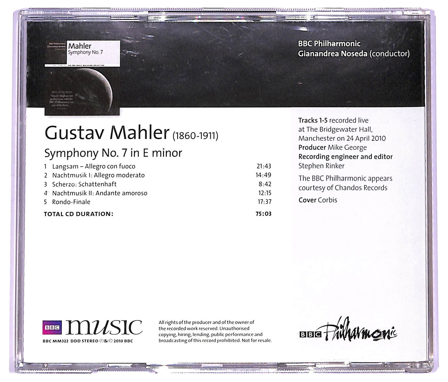 EBOND Mahler - BBC Philharmonic - Symphony No. 7 CD CD063844