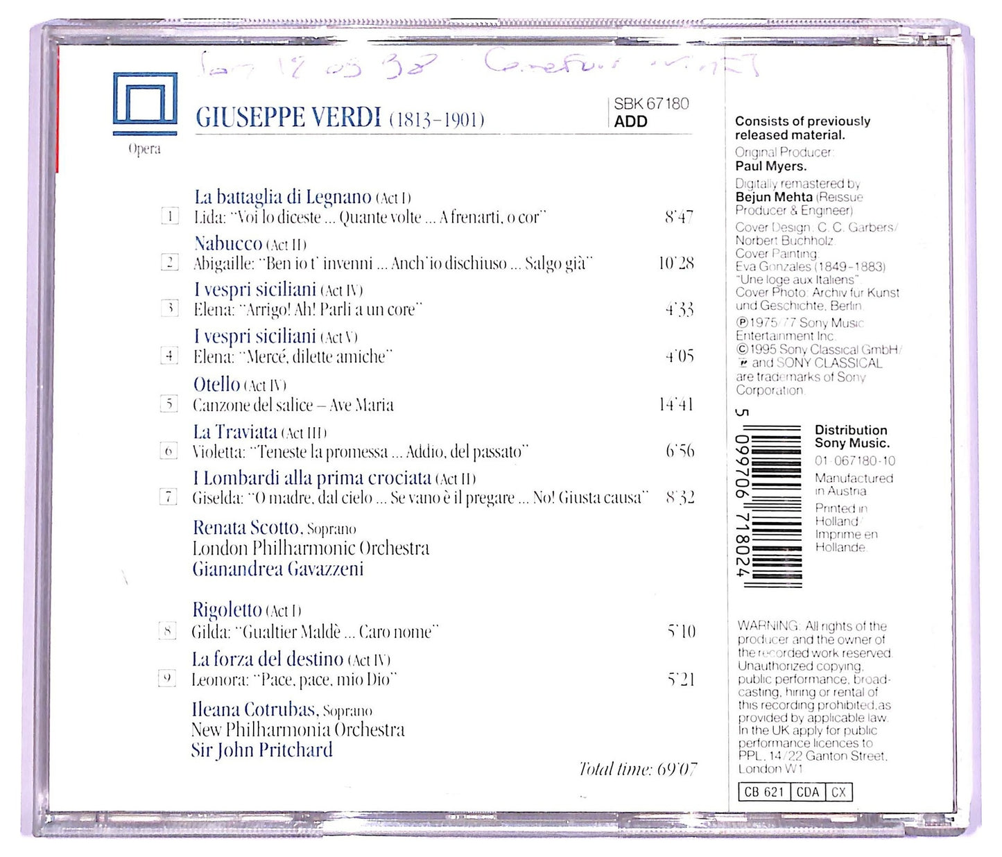 EBOND Various - Verdi Arias CD CD063922