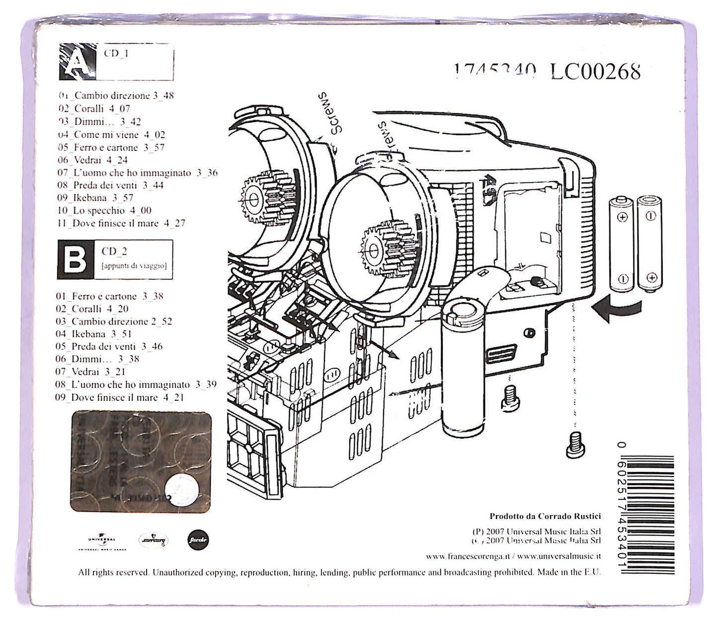 EBOND Francesco Renga Ferro E Cartone CD CD064002