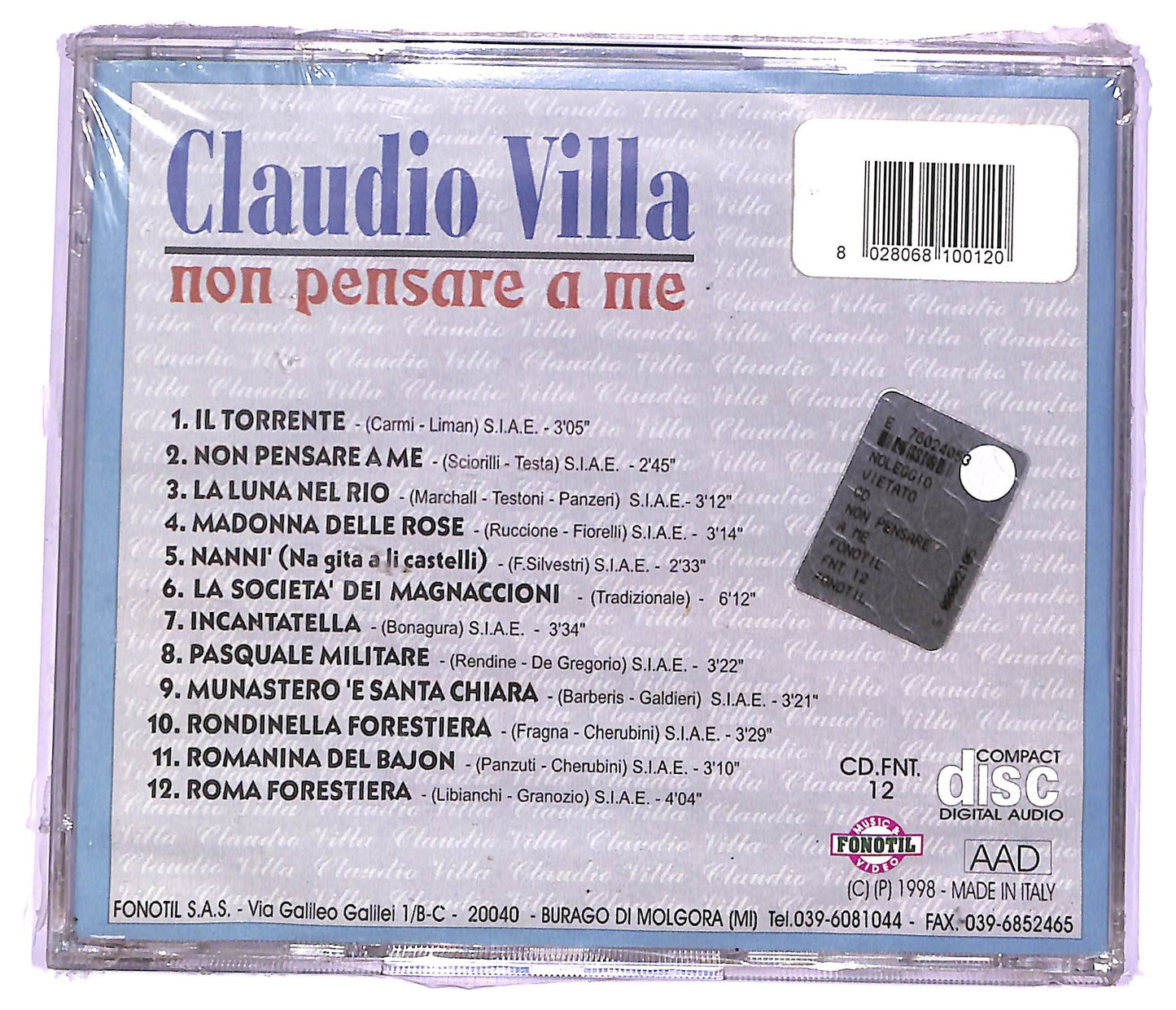 EBOND Claudio Villa - Non pensare a me CD CD064046