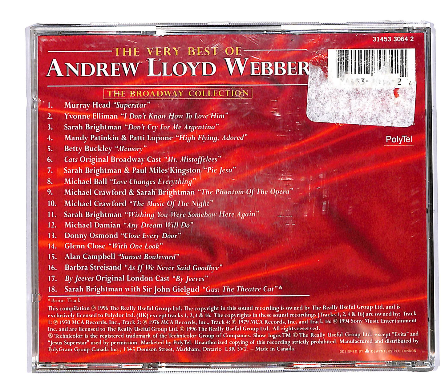 EBOND Various - The Very Best Of Andrew Lloyd Webber CD CD064457