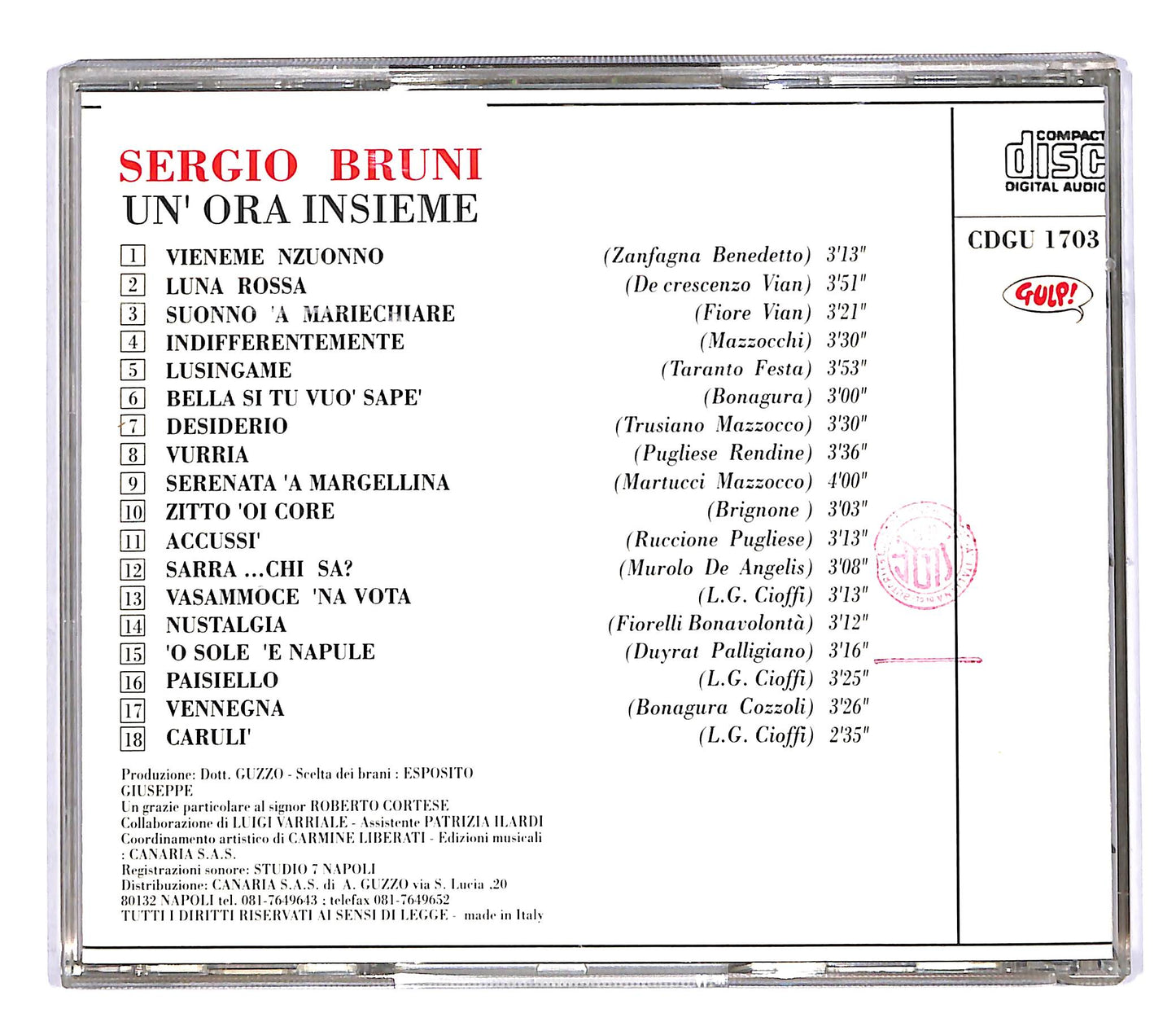 EBOND Sergio Bruni - Un'Ora Insieme... CD CD064548
