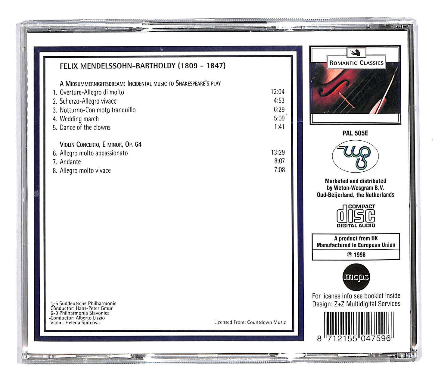 EBOND Felix Mendelssohn Bartholdy - Romantic Classics CD CD064629