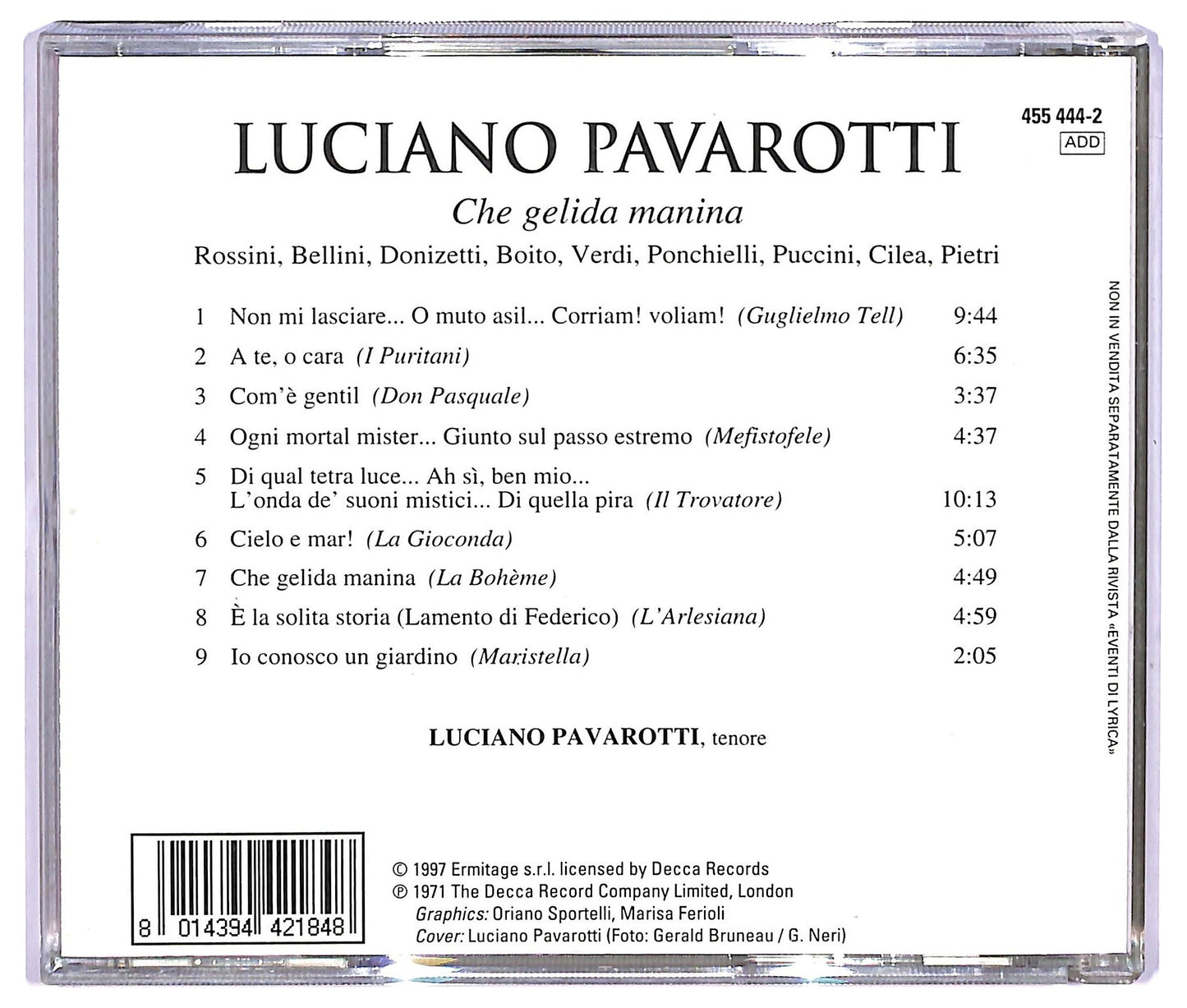 EBOND Luciano Pavarotti - Che Gelida Manina ALBUM EDITORIALE JEWEL CASE CD CD064910