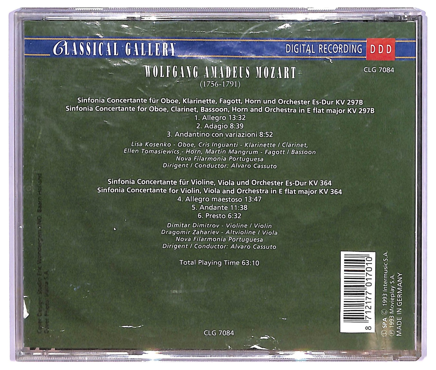 EBOND Mozart - Sinfonie Concertanti ALBUM EDITORIALE JEWEL CASE CD CD065022