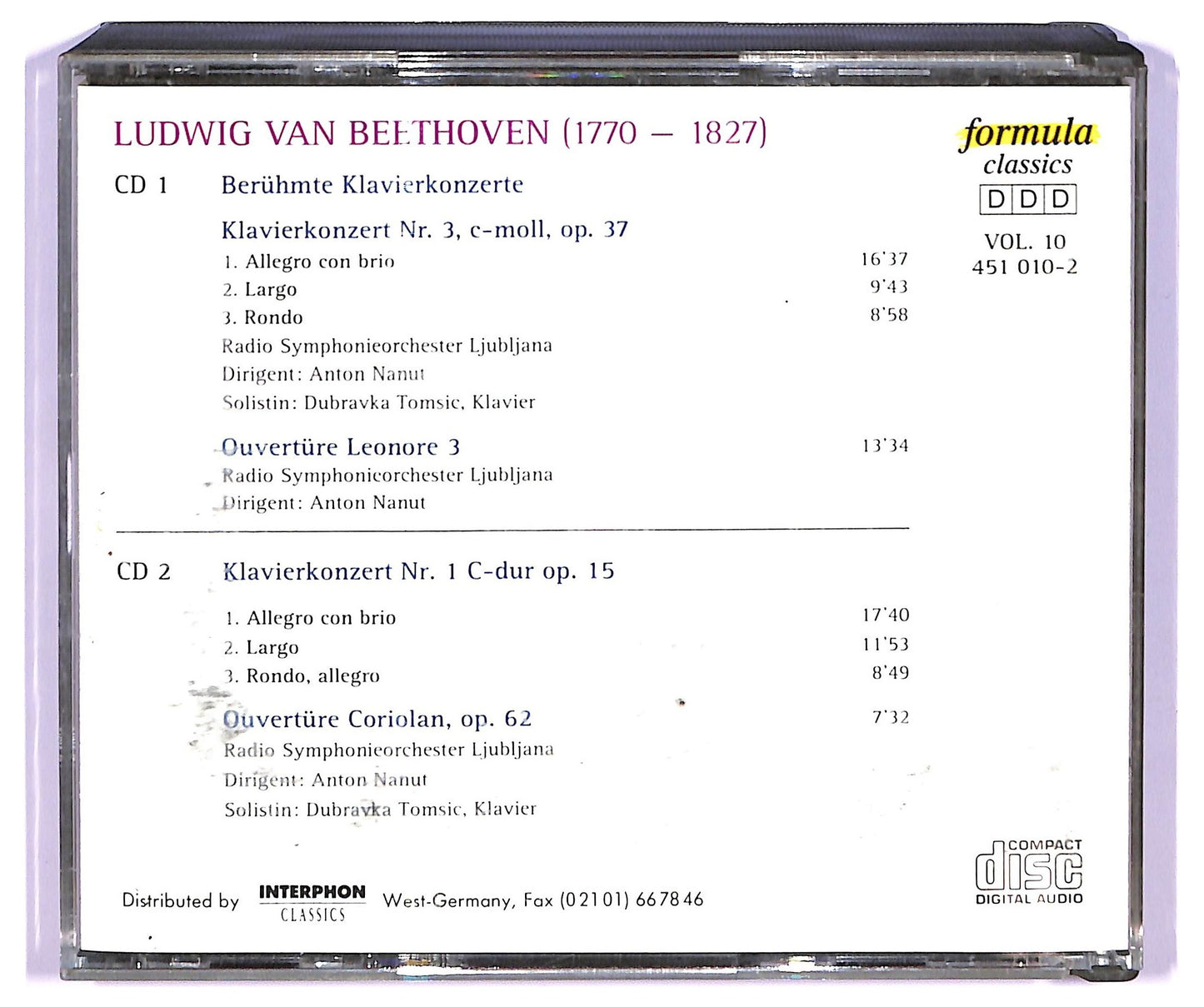 EBOND Ludwig van Beethoven - Famous Piano Concerts ( 2 cd) ALBUM EDITORIALE BOX CD065032