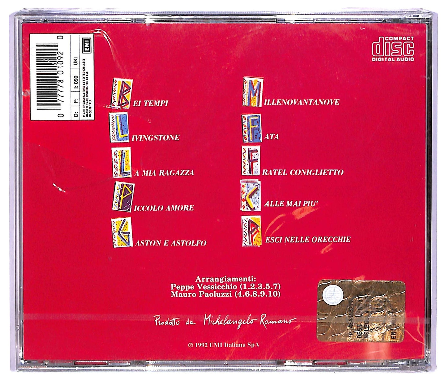 EBOND Roberto Vecchioni - Bei Tempi CD CD065143