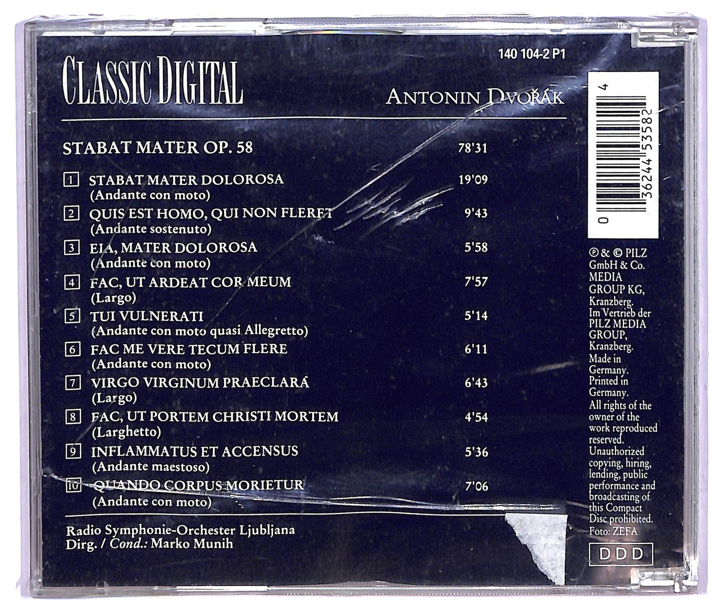 EBOND Antonin Dvořak - Classic Digital Antonin Dvorak - Stabat Mater Op.58 CD CD065222