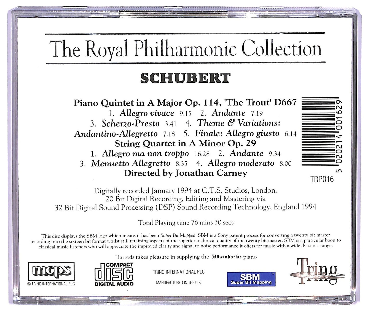 EBOND Schubert Royal Philharmonic - Piano Quintet In A Major Op.114 CD CD065233