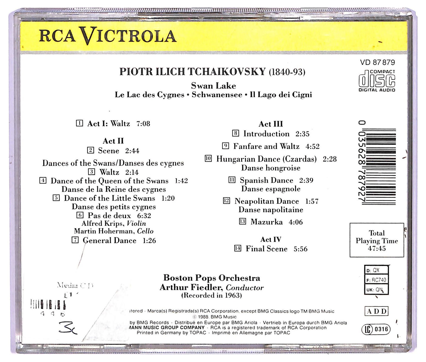 EBOND Tchaikovsky , The Boston Pops Orchestra , Arthur Fiedler - Swan Lake CD CD065422