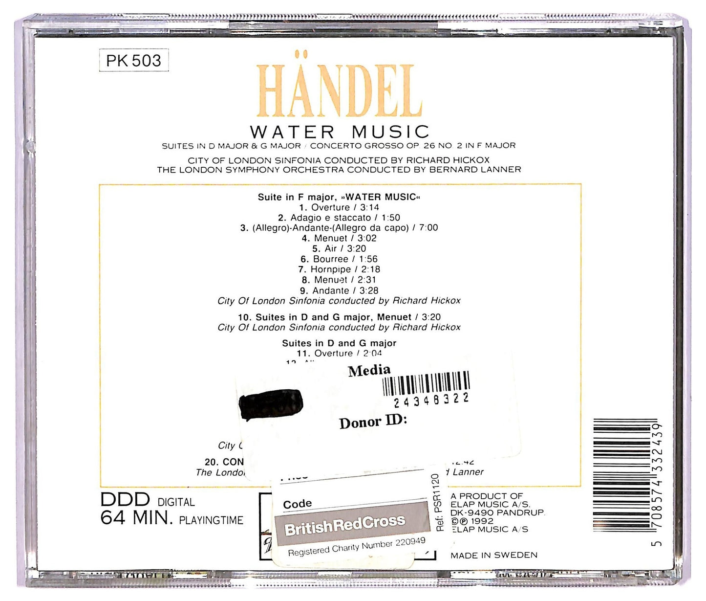 EBOND Handel - Water Music CD CD065533