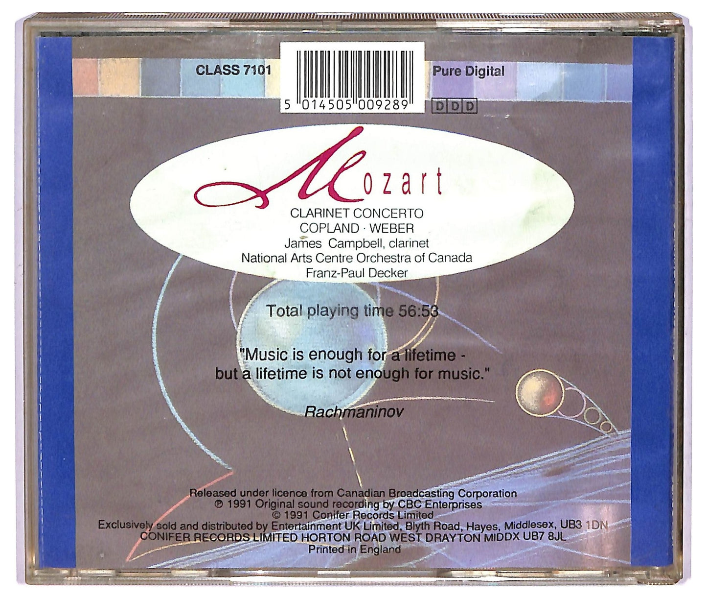 EBOND Mozart - Aaron Copland Carl Maria von Weber - Clarinet Concerto CD CD065538