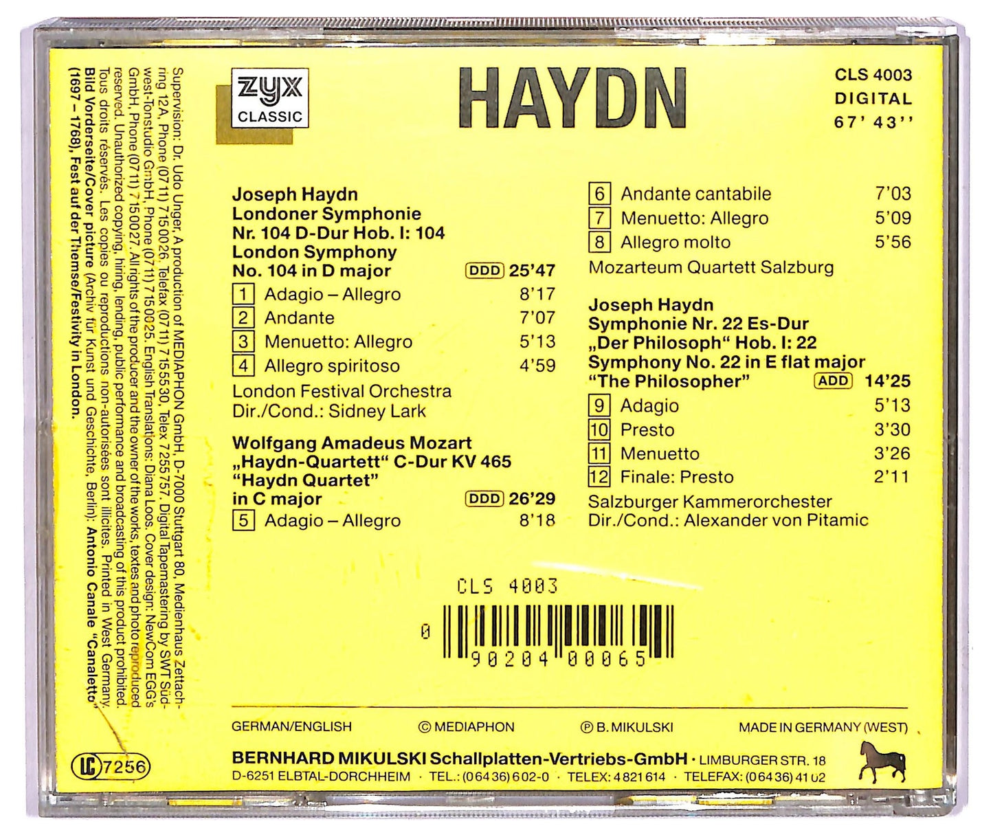 EBOND Haydn - Londoner Symphony CD CD065554