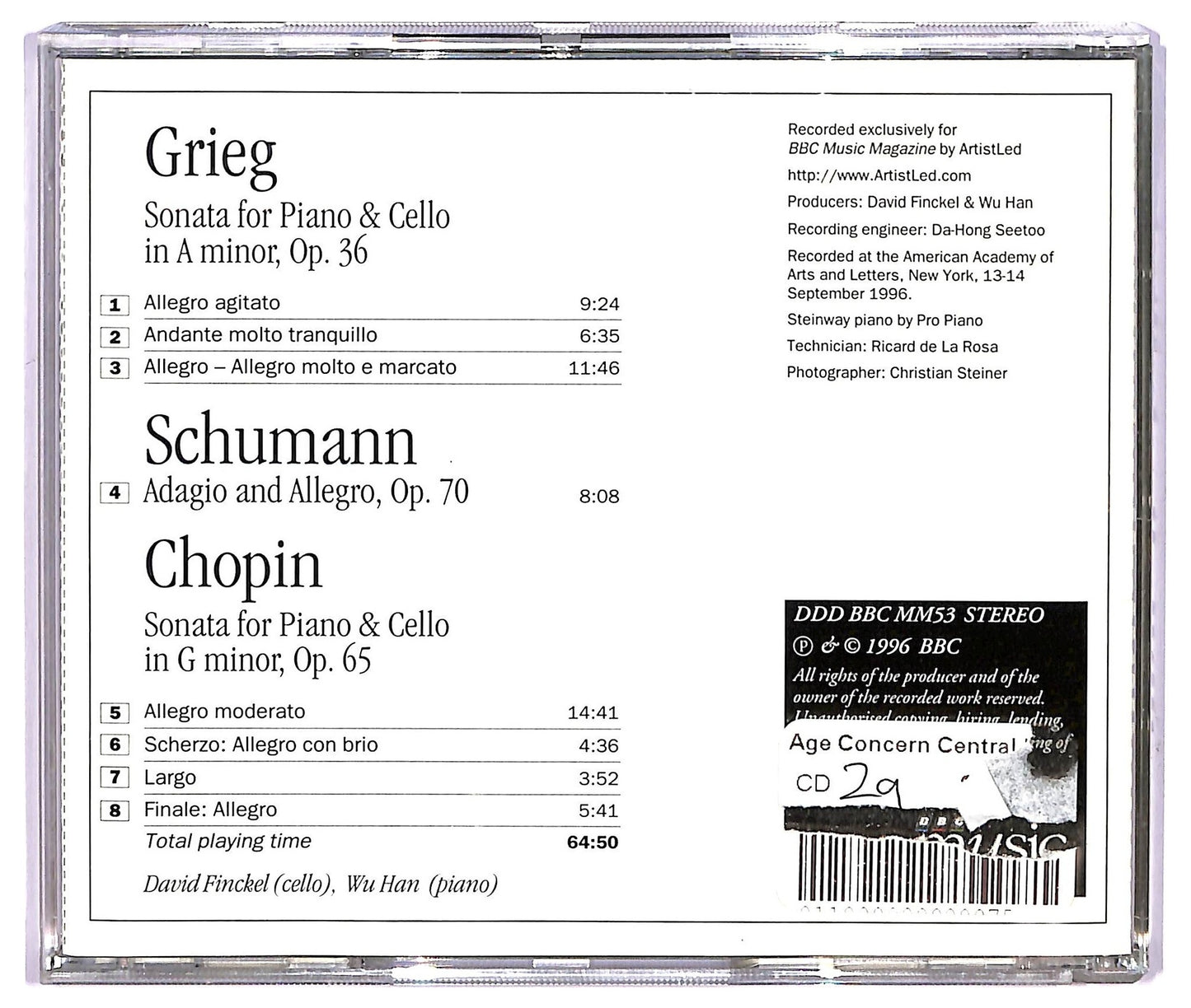 EBOND David Finckel - Music For Cello And Piano CD CD065613