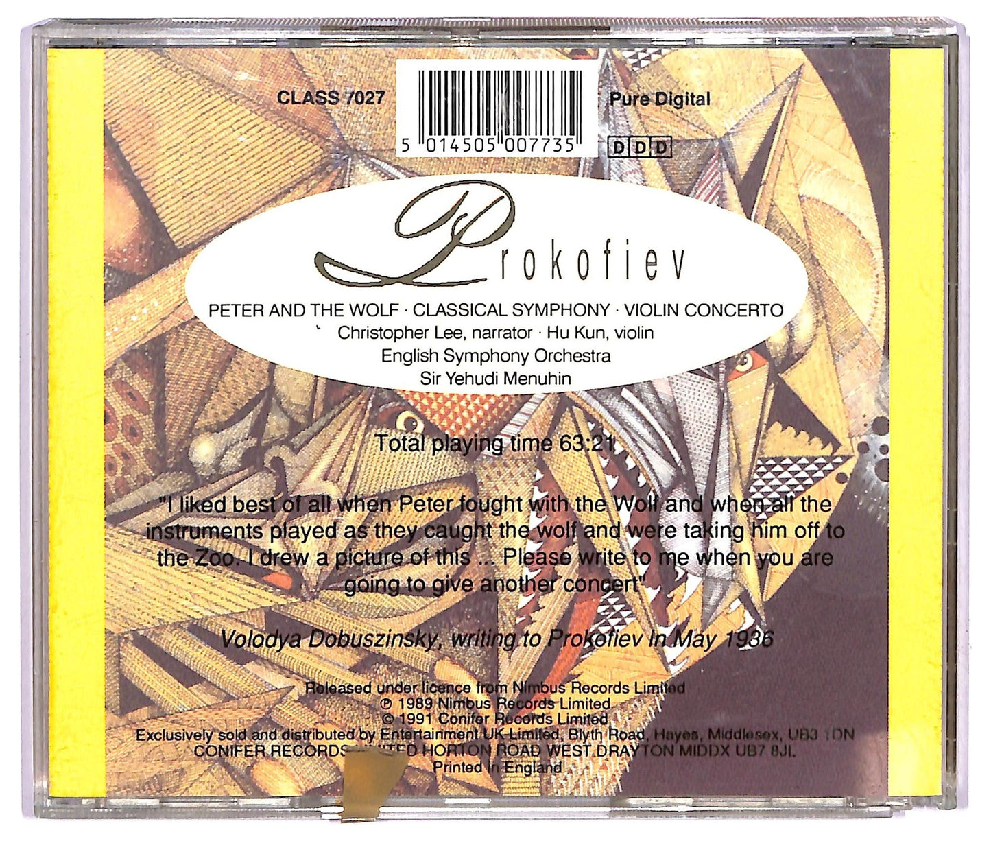 EBOND Prokofiev - peter and the wolf - classical symphony CD CD065622