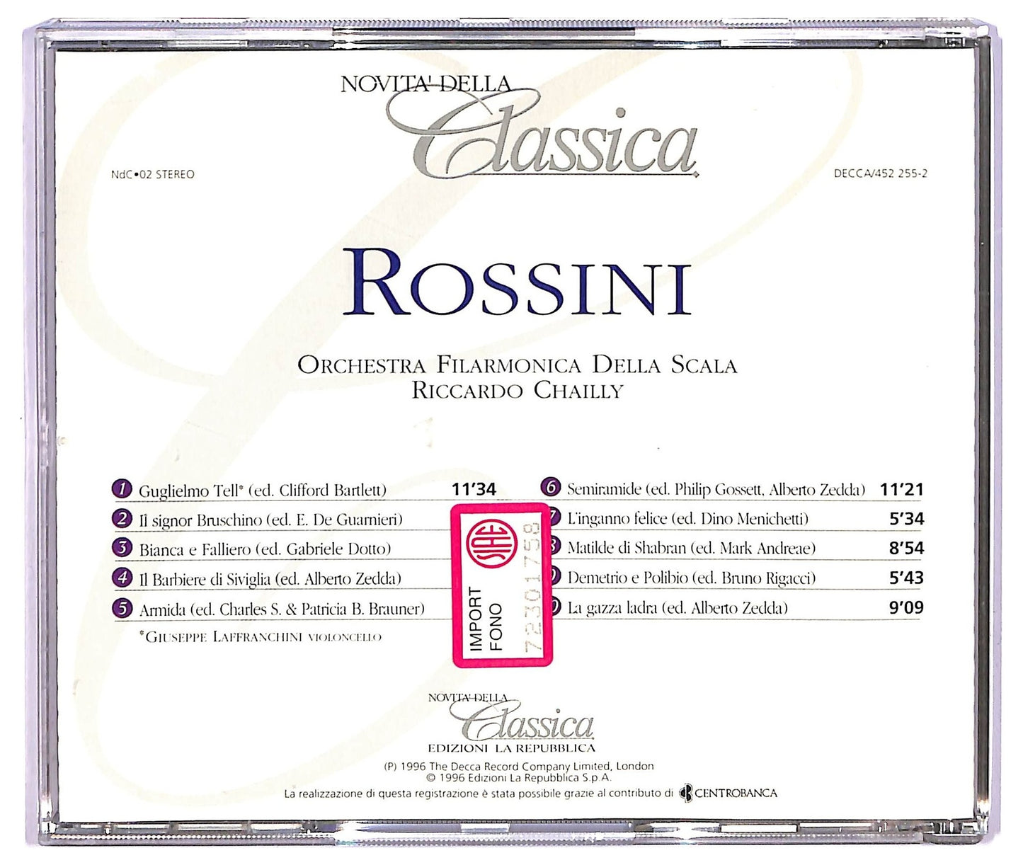 EBOND Orchestra Filarmonica della Scala - Rossini CD CD065646