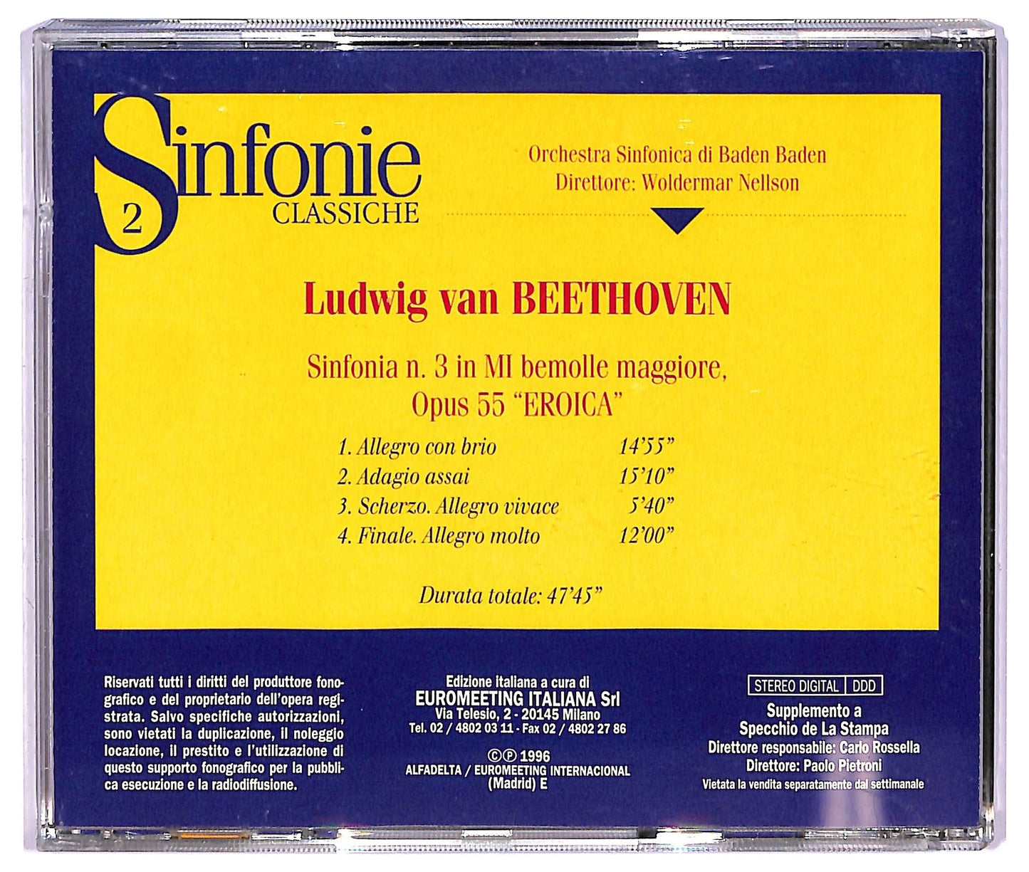 EBOND Beethoven - Sinfonia N° 3 In Mi Bemolle Maggiore Opus 55 'Eroica' CD CD065650