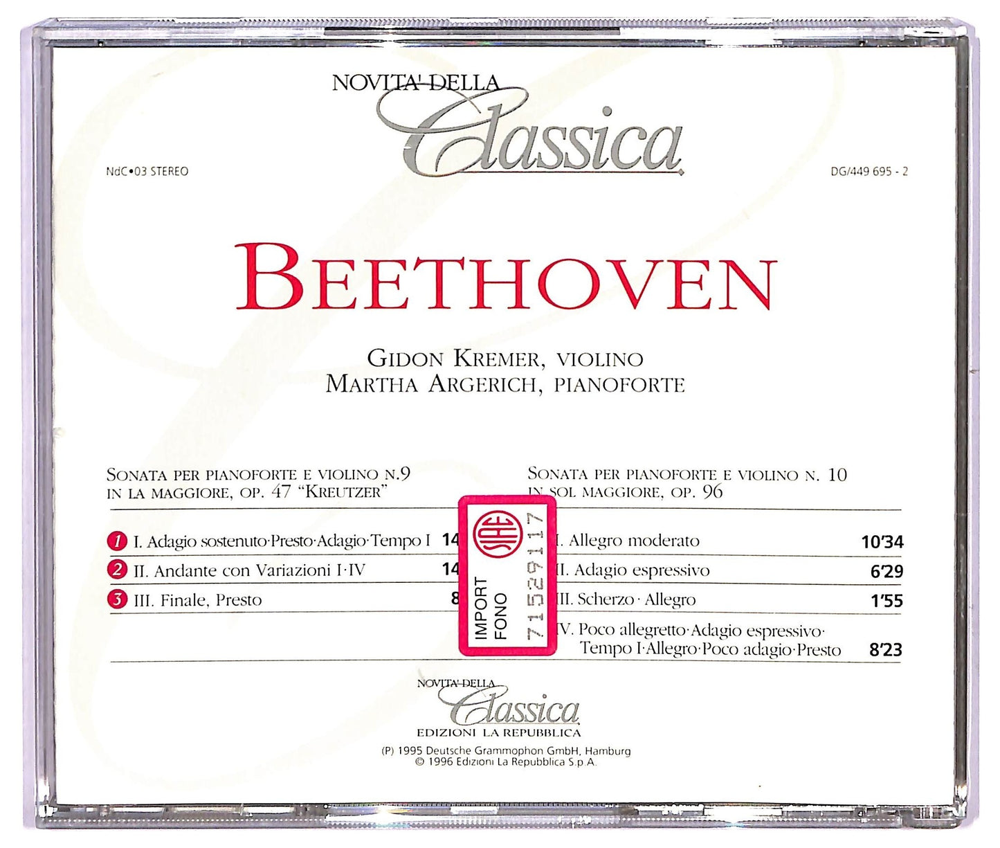 EBOND Beethoven - Sonate Per Pianoforte E Violino CD CD065656
