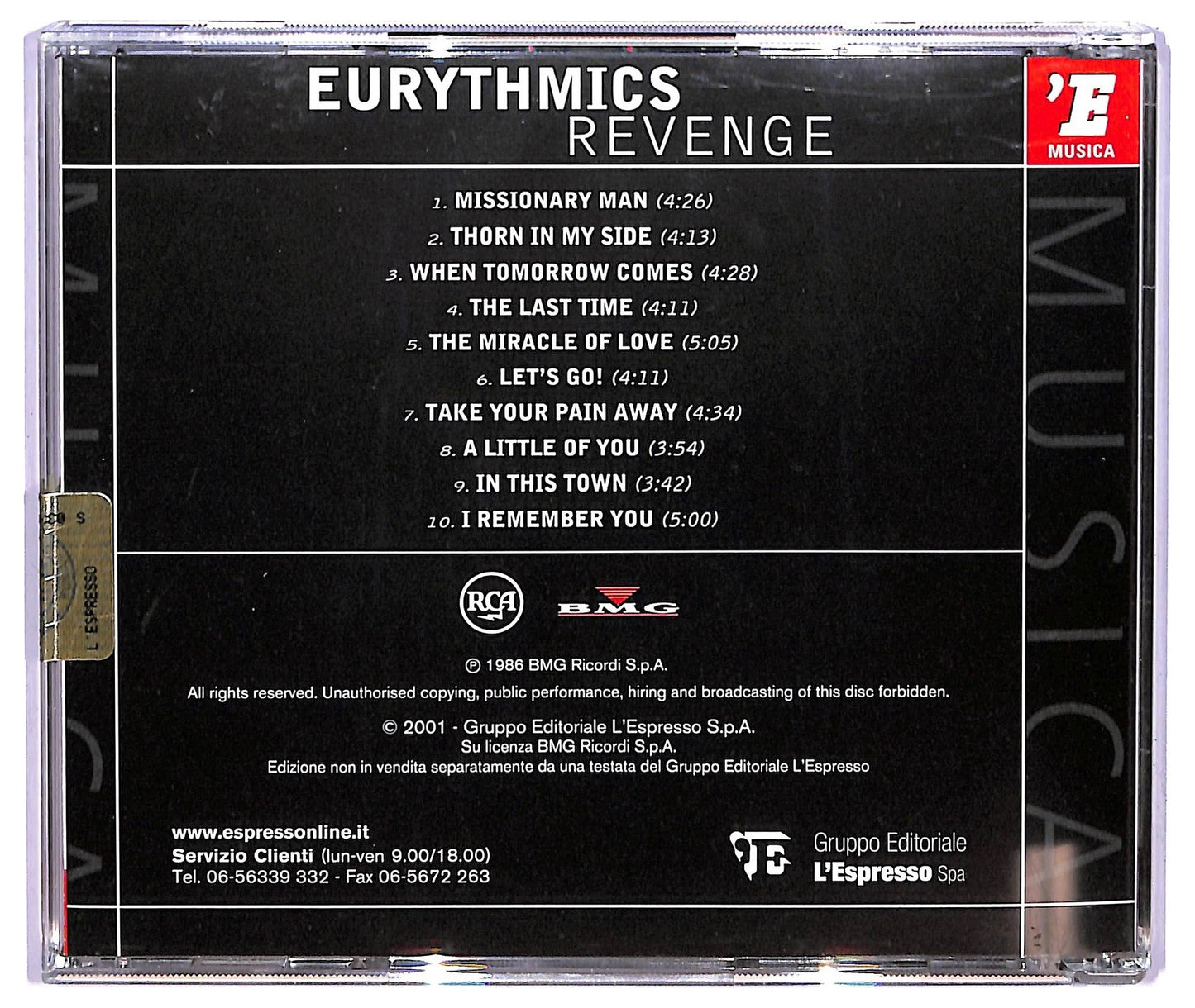EBOND Eurythmics - Revenge CD CD065729