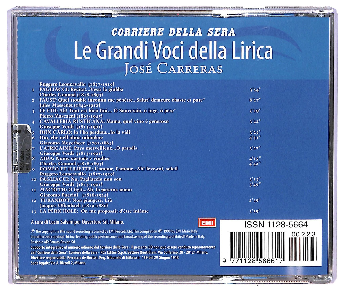 EBOND Jose Carreras - Jose Carreras Le Grandi Voci Della Lirica vol.5 CD CD065749