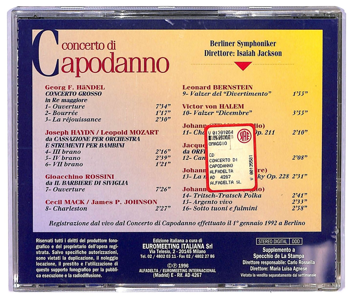 EBOND Berliner Symphoniker Isaiah Jackson - Concerto Di Capodanno CD CD065752