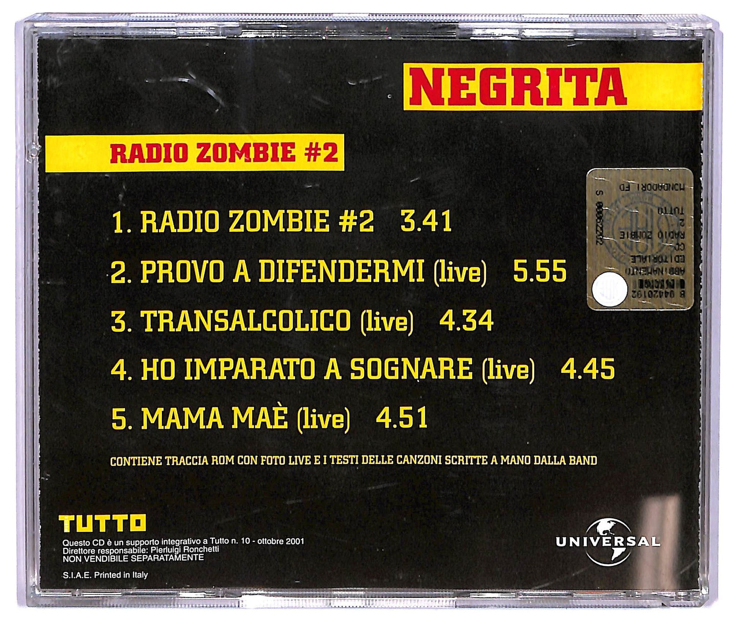 EBOND Negrita - Radio Zombie #2 EDITORIALE CD CD065760
