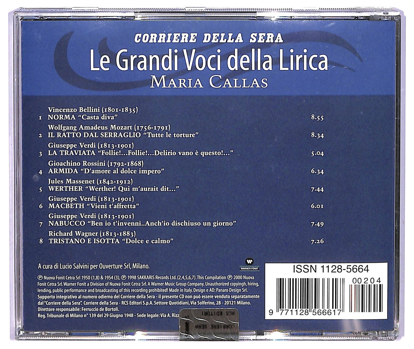 EBOND Maria Callas - Le Grandi Voci Della Lirica Vol. 2 COMPILATION EDITORIALE JEWEL CASE CD CD065762