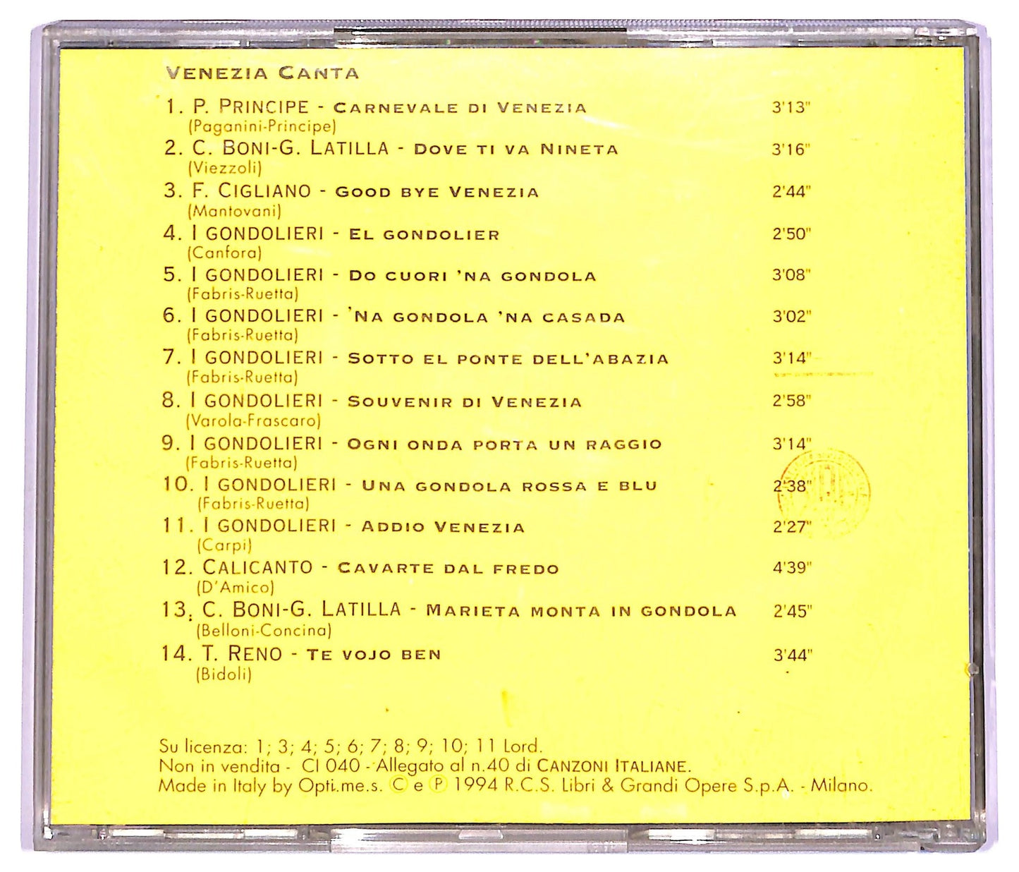 EBOND Various - Venezia Canta vol.40 COMPILATION EDITORIALE JEWEL CASE CD CD065864