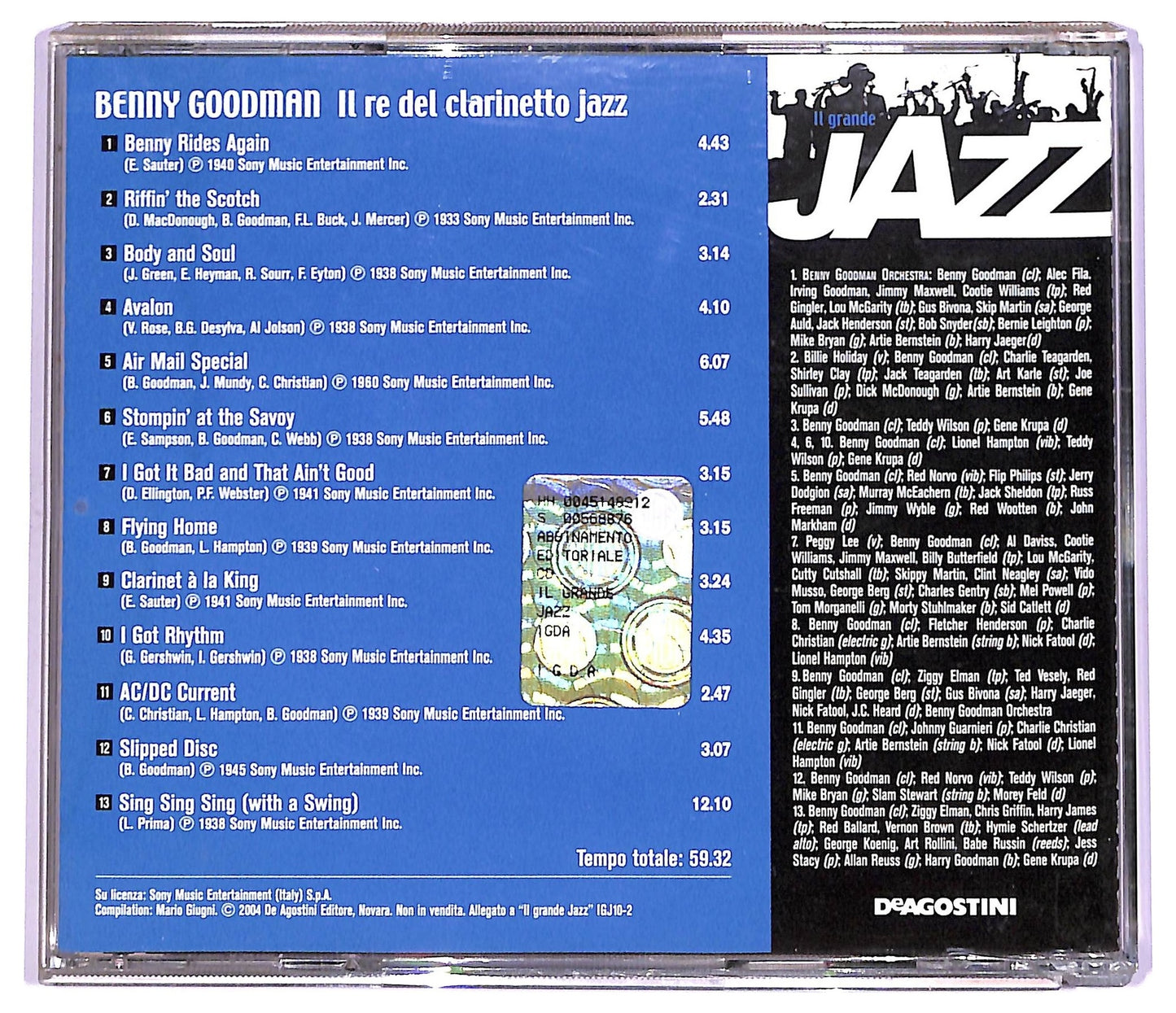 EBOND Benny Goodman - Il re del clarinetto Jazz COMPILATION EDITORIALE JEWEL CASE CD CD065930