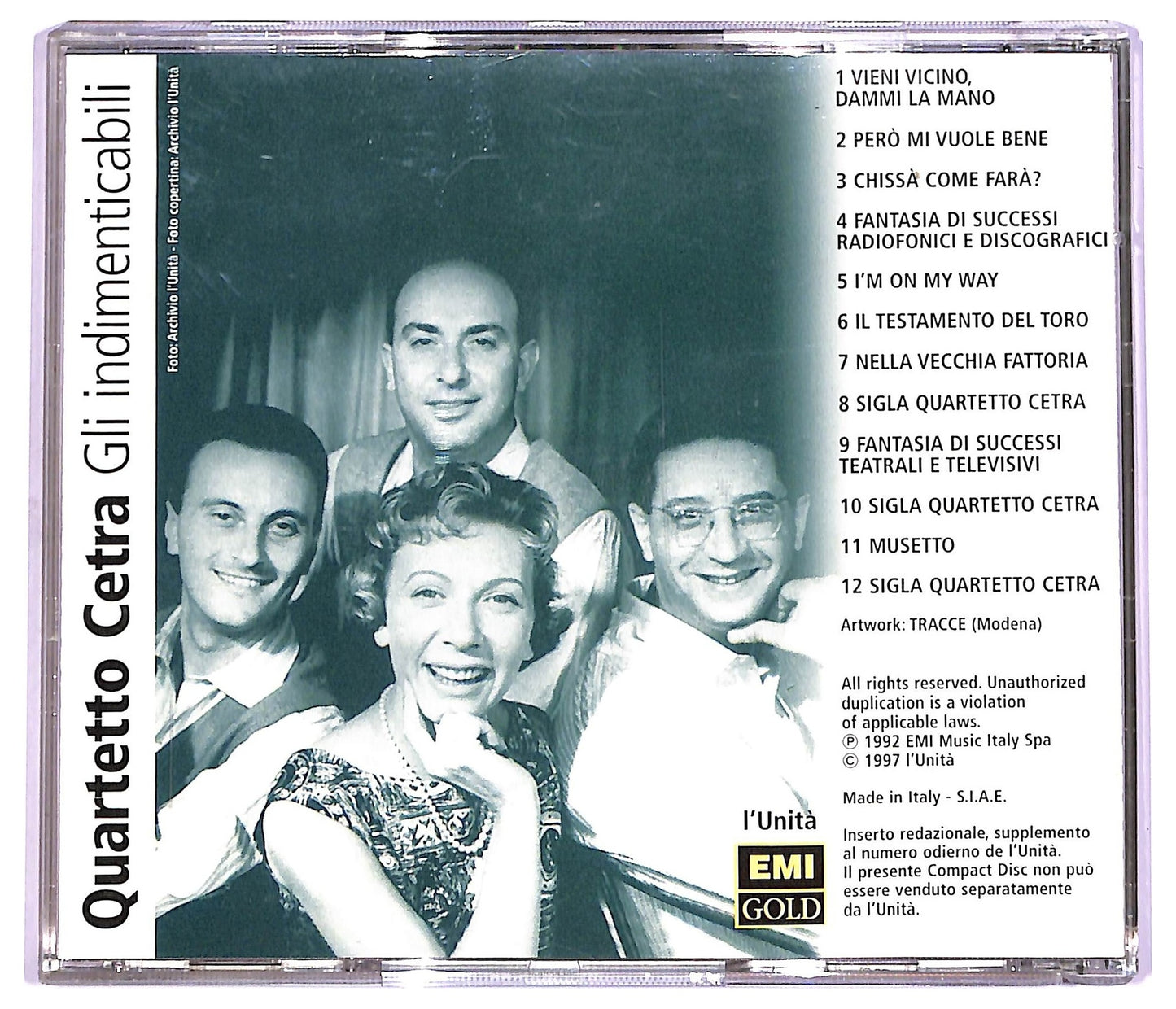 EBOND Quartetto Cetra - Gli Indimenticabili COMPILATION EDITORIALE JEWEL CASE CD CD065932
