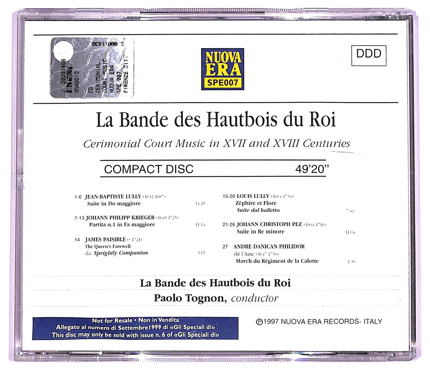 EBOND La Bande Des Hautbois - Cerimonial Court Music In XVII And XVIII Centuries CD CD066045