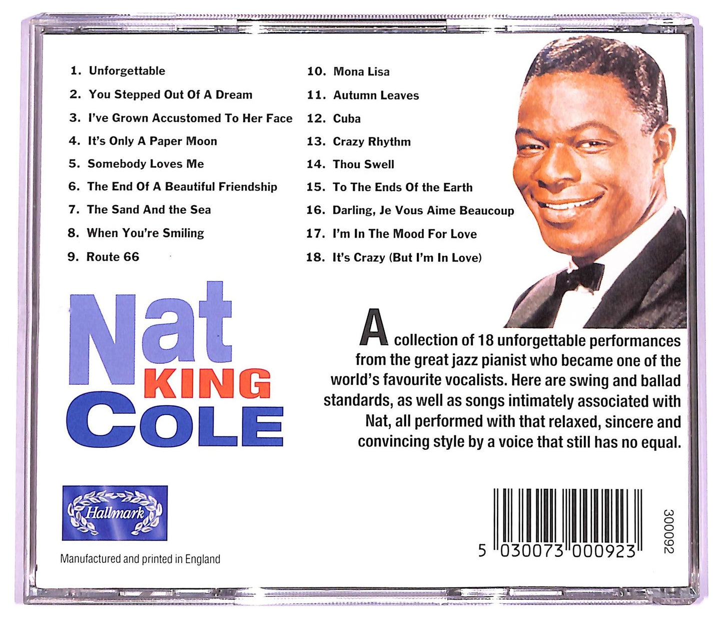EBOND Nat King Cole - The Unforgettable Voice Of Nat King Cole COMPILATION JEWEL CASE CD CD066104