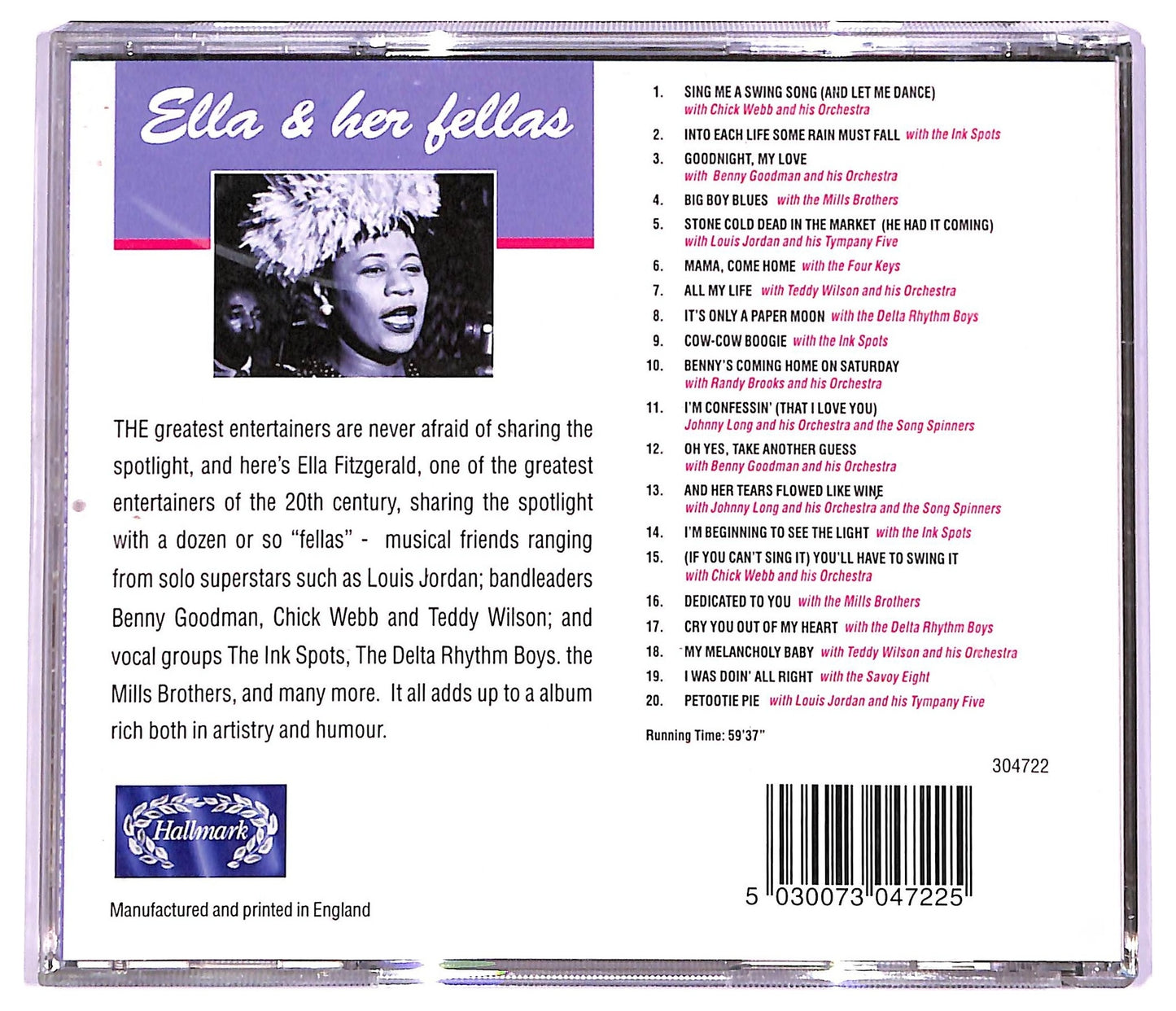 EBOND Ella Fitzgerald - Ella And Her Fellas 20 Exceptional Performances COMPILATION JEWEL CASE CD CD066110