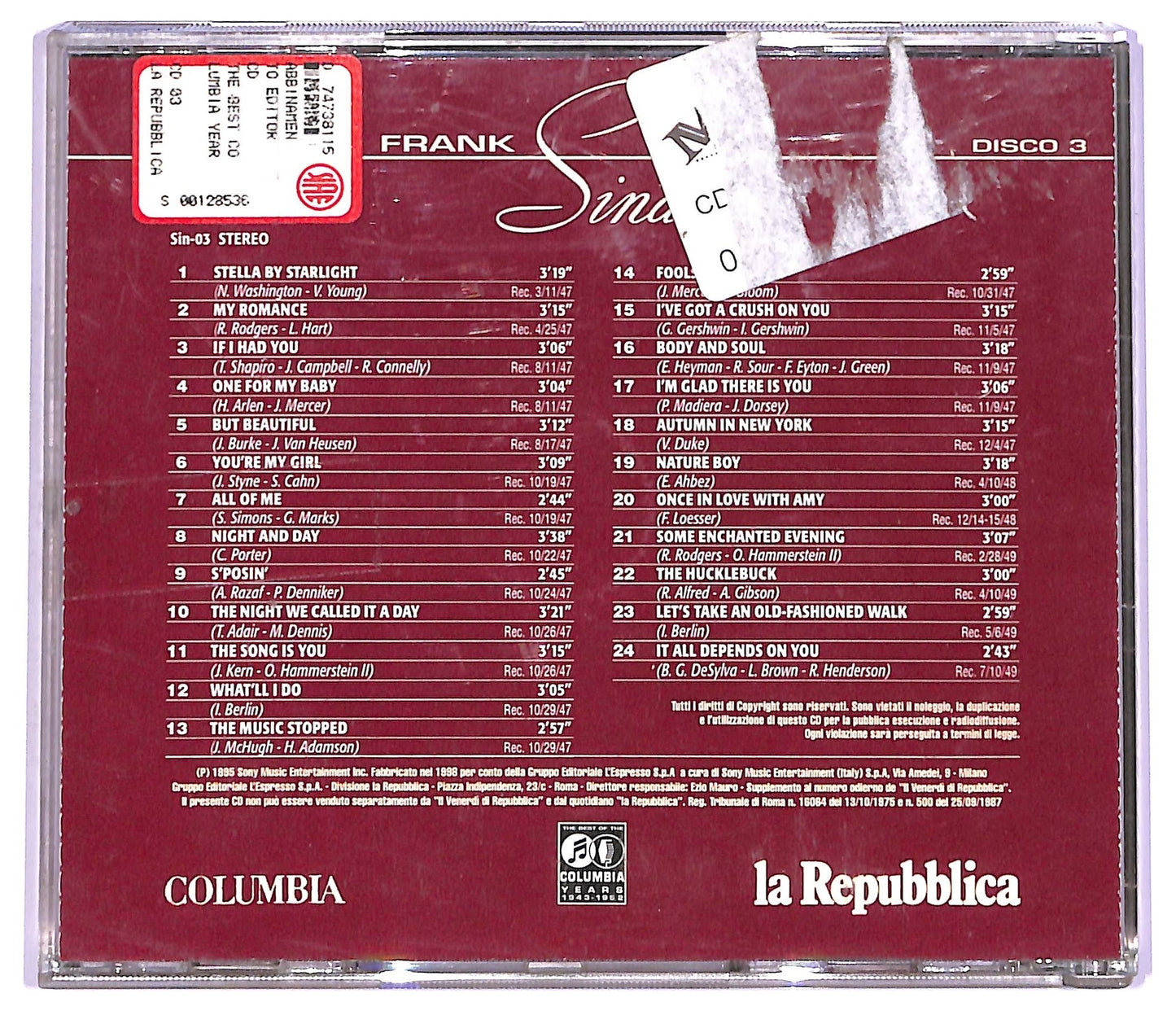 EBOND Frank Sinatra - The Best Of The Columbia Years 1943-1952 - Disco 3 CD CD066204