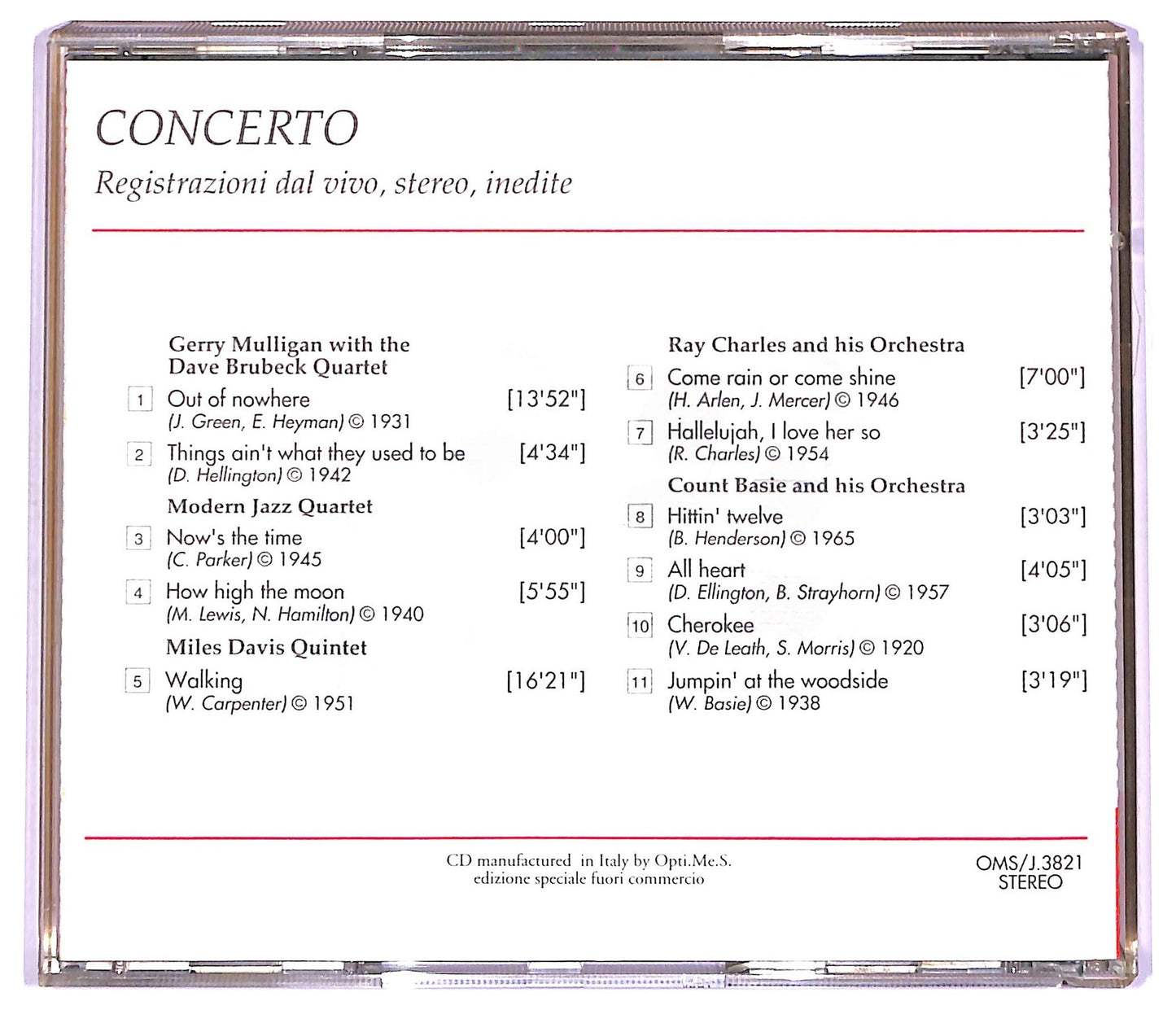 EBOND Various - Concerto Registrazioni dal vivo stereo inedite CD CD066234