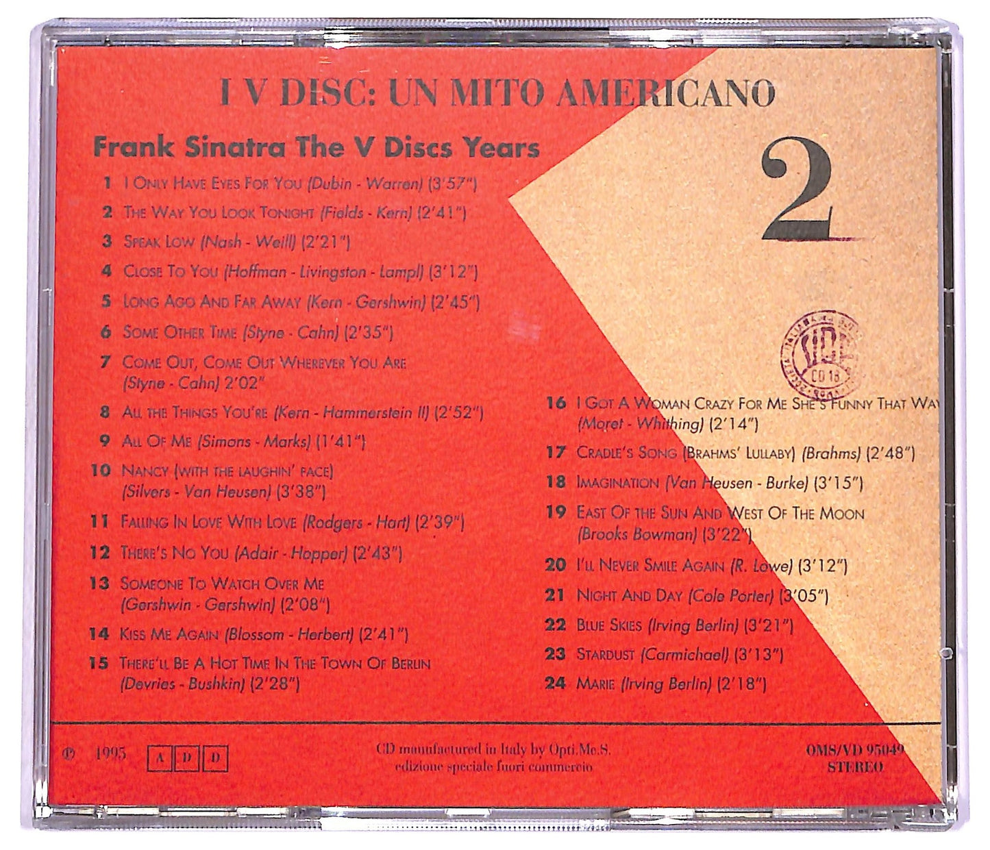 EBOND Various - I V Disc: Un Mito Americano - Frank Sinatra The V Disc Year VOL.2 COMPILATION EDITORIALE JEWEL CASE CD CD066263