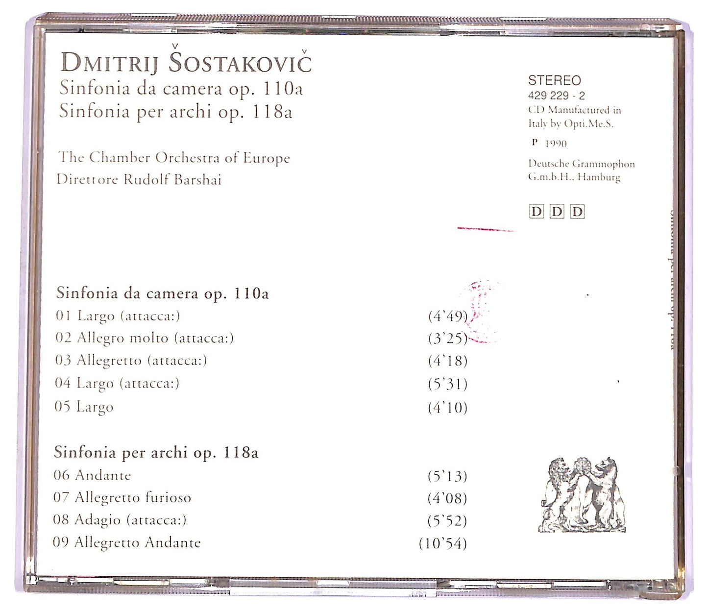 EBOND Dmitrij Sostakovic - Sinfonia da Camera op.110a CD CD066301